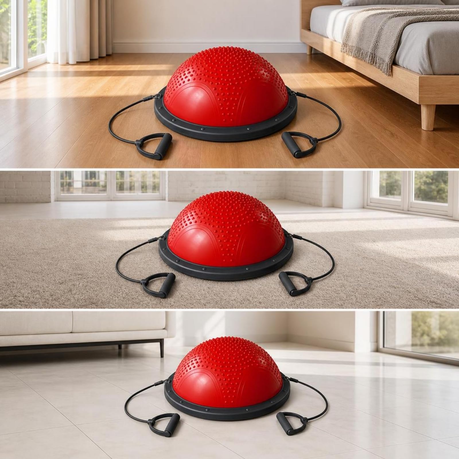 predolo Mezza Sfera di Equilibrio con Elastici Sicuro Mezza P da Ginnastica Compatto Cupola di Bilanciamento per Bambini
