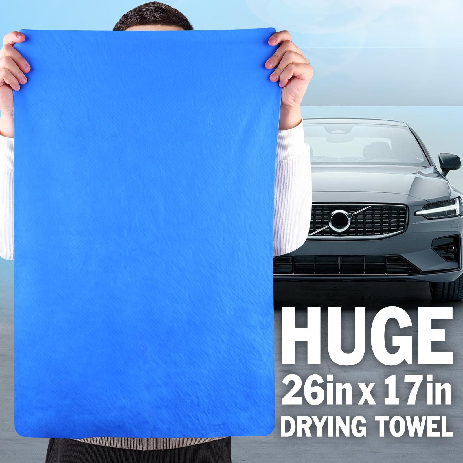 Paquete de 6 paños de gamuza prémium para secado de automóviles, toalla de secado de coche reutilizable, toalla de gamuza súper absorbente para coche