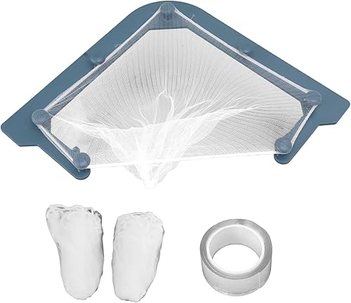 Miniatura 6 de Threerack - Colador de esquina de malla de algodón que ahorra espacio, versátil y práctico para restos de cocina sobrantes (azul)