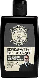 Men's Master Repigmenting Shampoo for Men with Gray Hair | With Baobab Oil and Coloring in 5 minutes | Provides a Natural Light Gray Tone | Ammonia Free, Oxidant Free and Peroxide Free | 120 ml