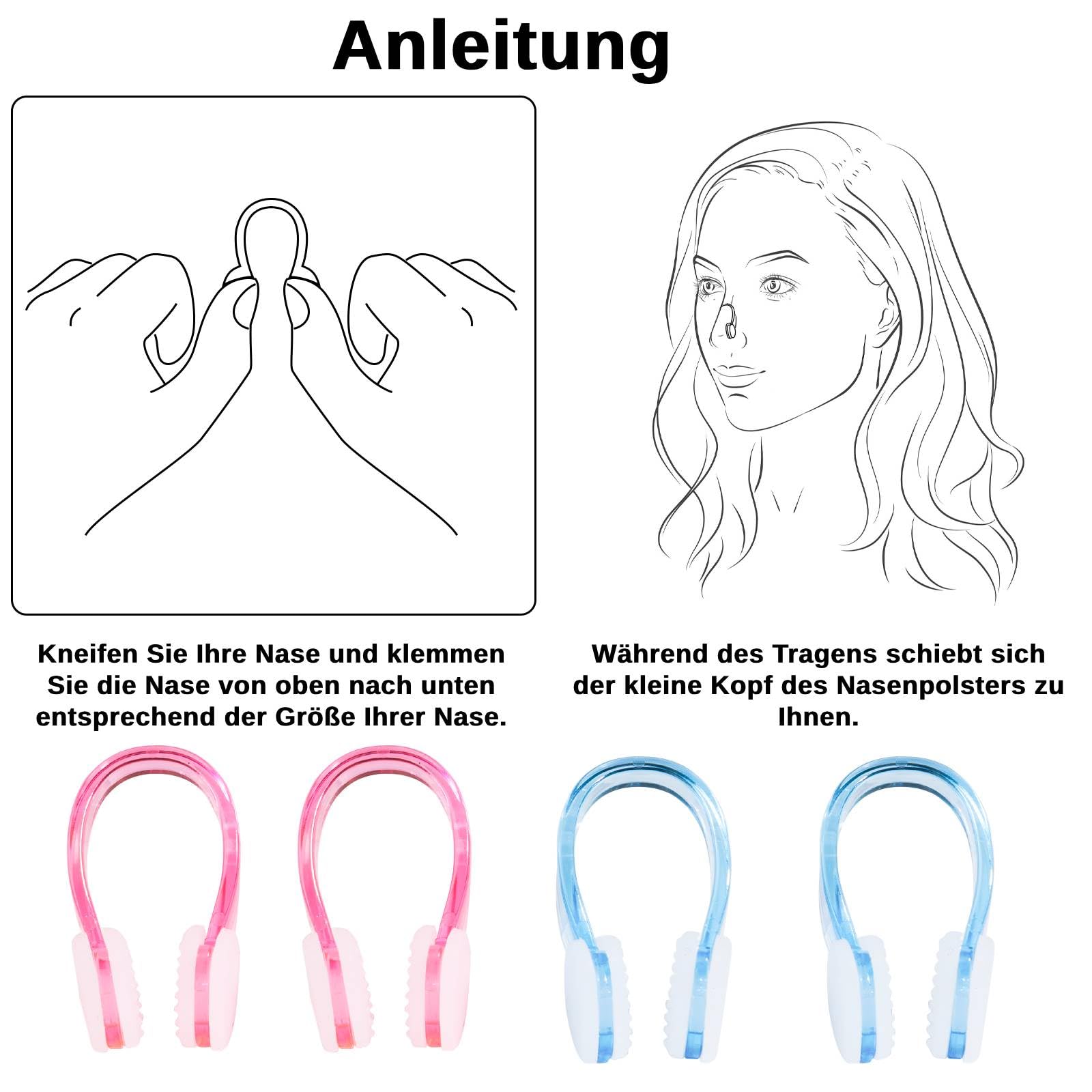 Pince-Nez Natation 4 Pièces + Bouchons Oreille - Silicone Alimentaire, Adulte/Enfant - Noir