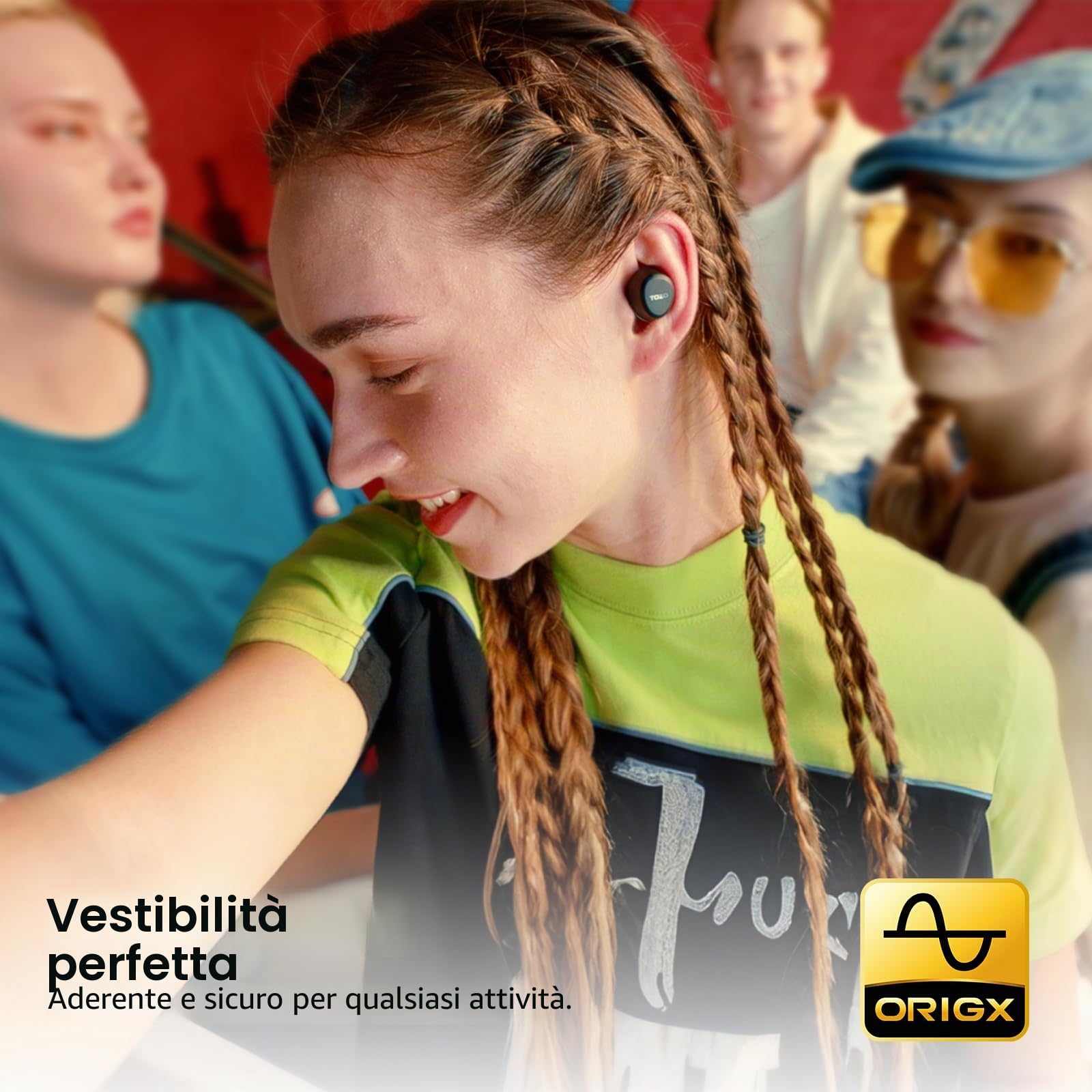 TOZO A1 Cuffie Bluetooth 5.3 con ORIGX Acustica 32 Ore Riproduzione EQ Regolazione Ultraleggero USB Tipo C IPX5 Nero