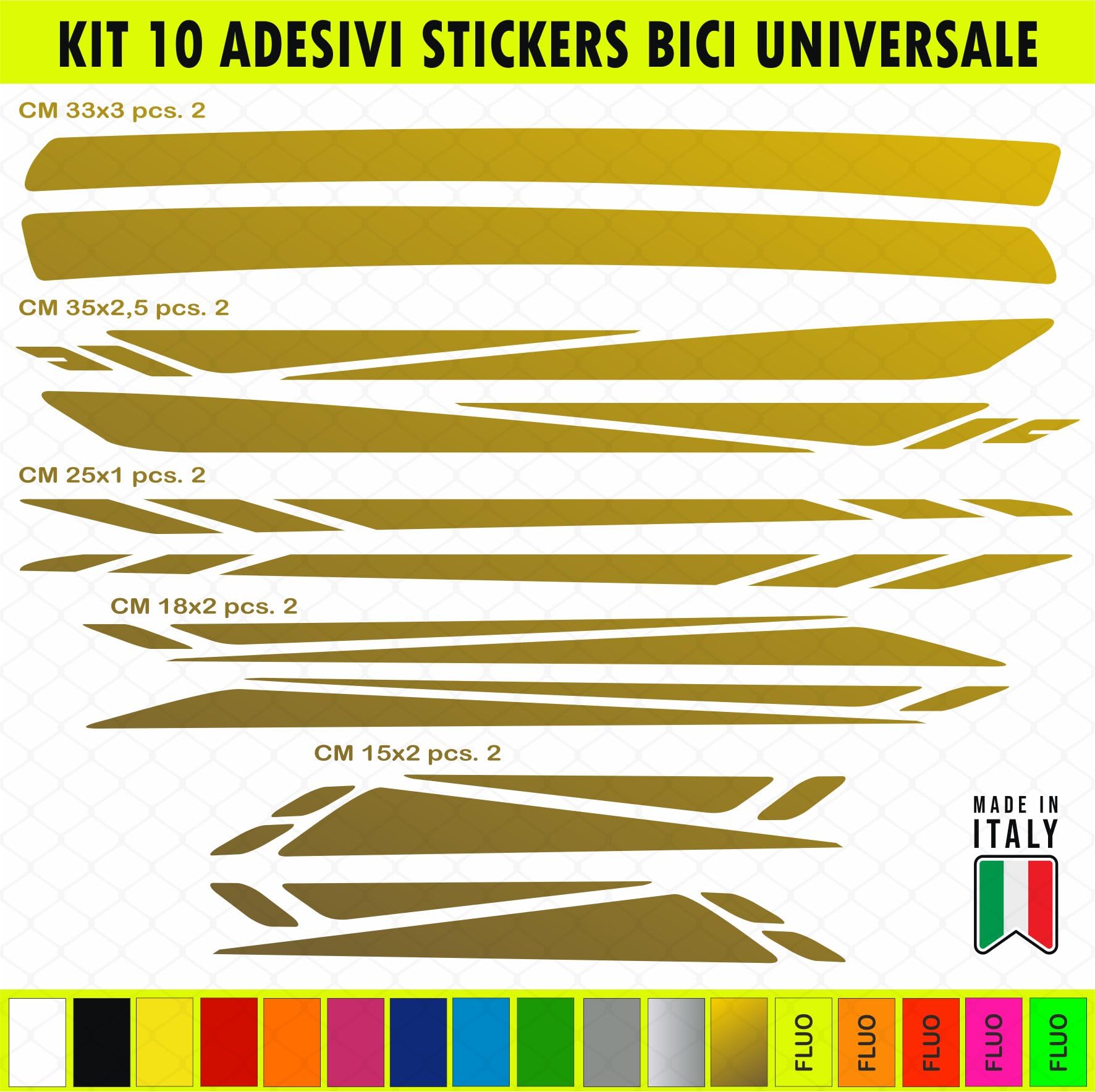 Kit 10 Adesivi Stickers Decal Telaio Bici Bicicletta MTB Frame Protezione