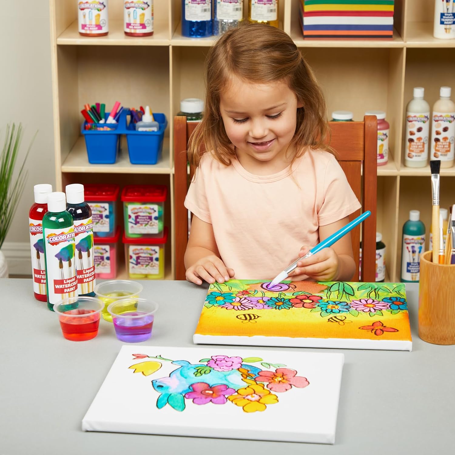 Colorations LW18 Liquid Watercolor Paint, 8 fl oz, Set of 18, Non-Toxic, Painting, Kids, Craft, Hobby, Fun, Water Color, Posters, Cool effects, Versatile, Gift