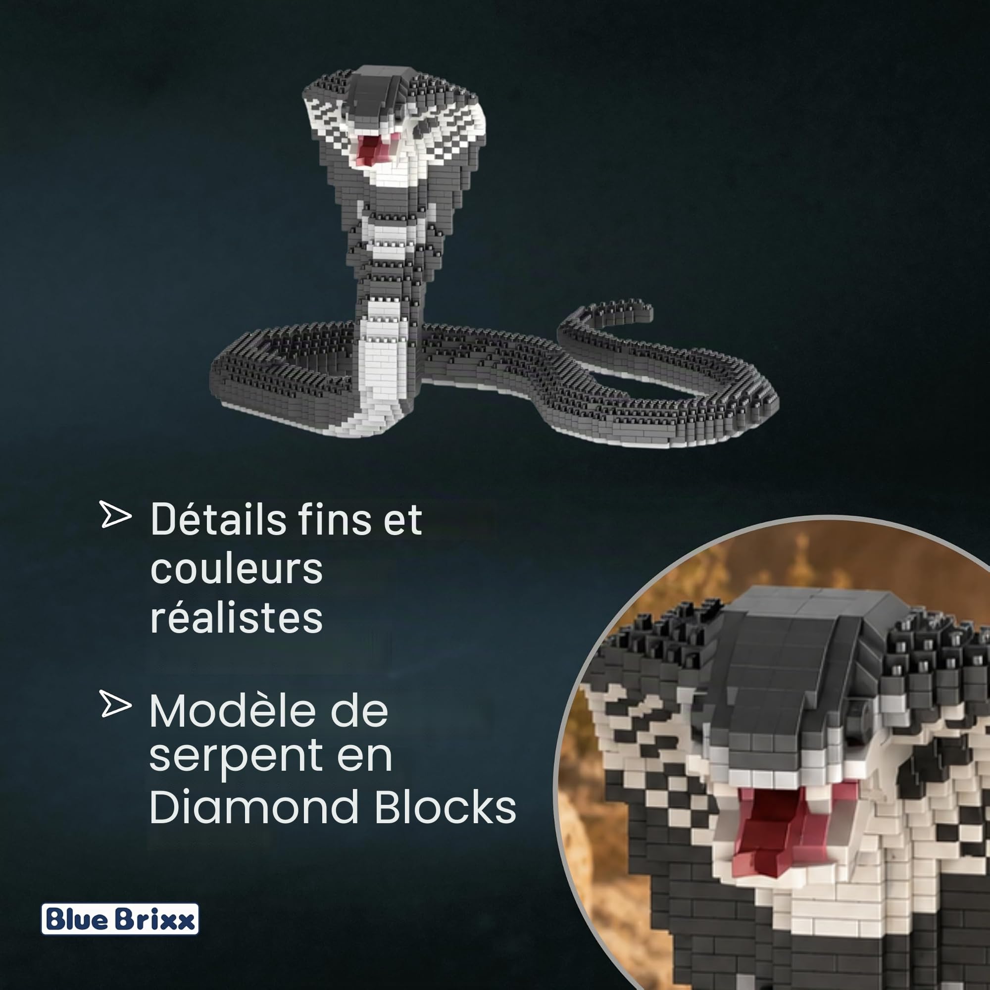 BlueBrixx Pro 108598 – Cobra (Diamond Blocks) en briques de construction avec 2016 éléments de construction