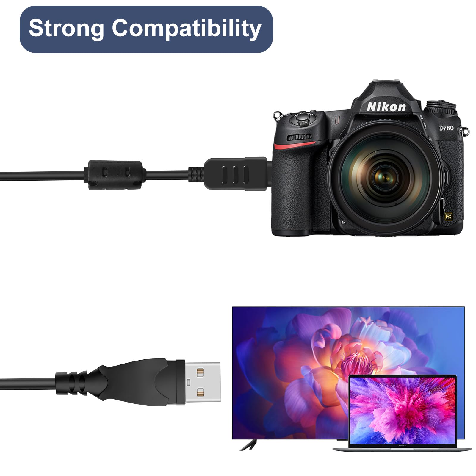 CB-USB5 CB-USB6 Camera USB Cable - 5FT Extra Long Data Transfer Cable For Olympus SP Series Digital Cameras