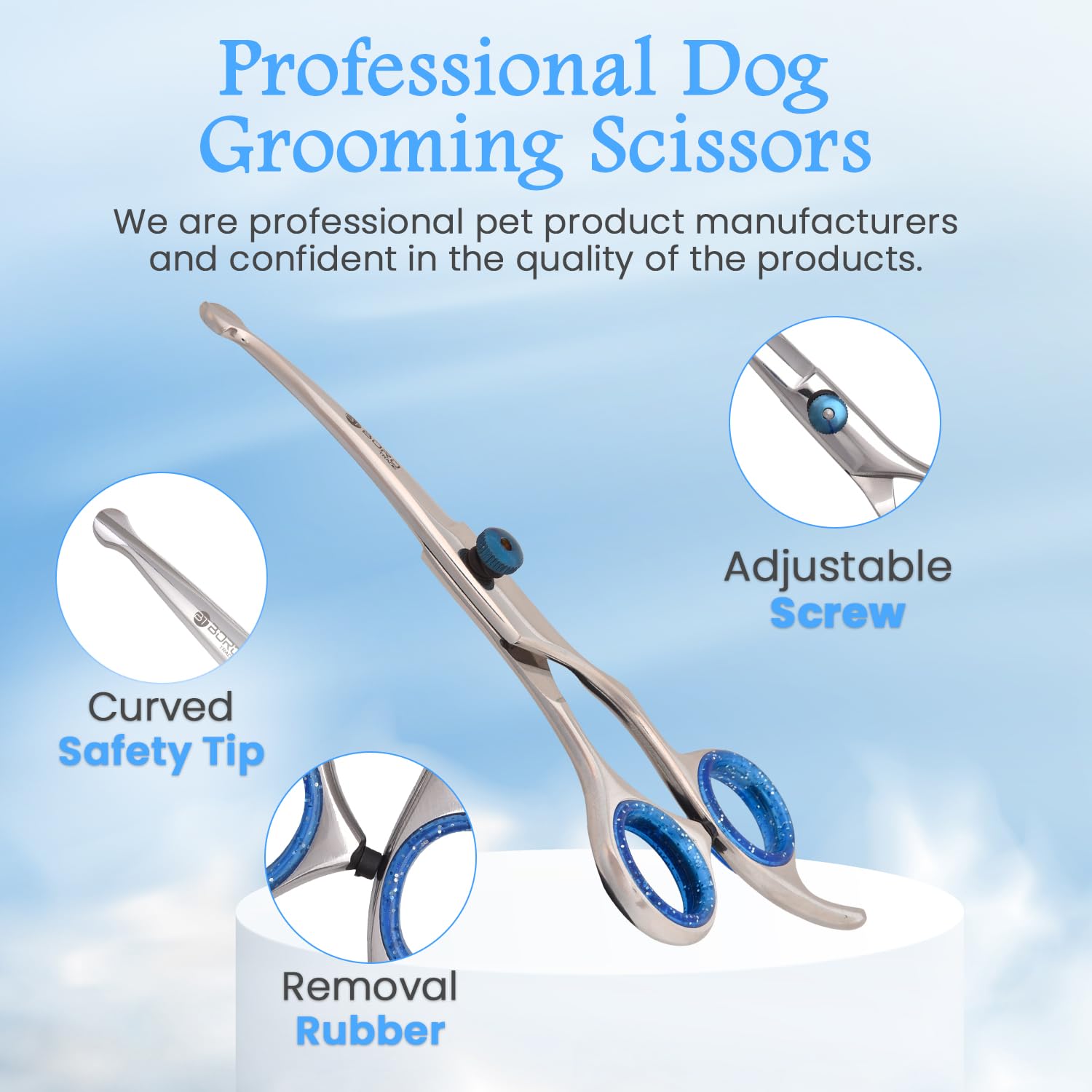 Professional Dog Grooming Scissors Kit Dog Scissors Set including Safety Round Tip - Image 3