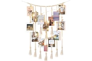 Mkono Macrame Hanging Photo Display Wall Decor