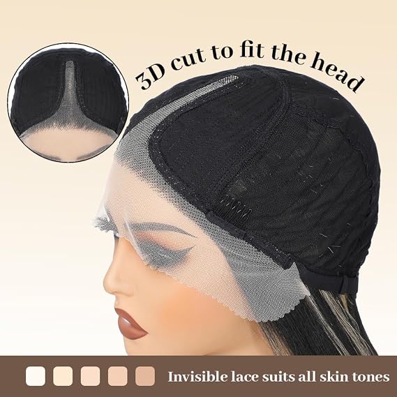 X-Tress Blonde Highlight Straight Lace Front Wig 13x4x1 T Part Lace Synthetic Wig for Women Wear and Go with Baby Hairline Long Middle Part (Blonde Highlight)