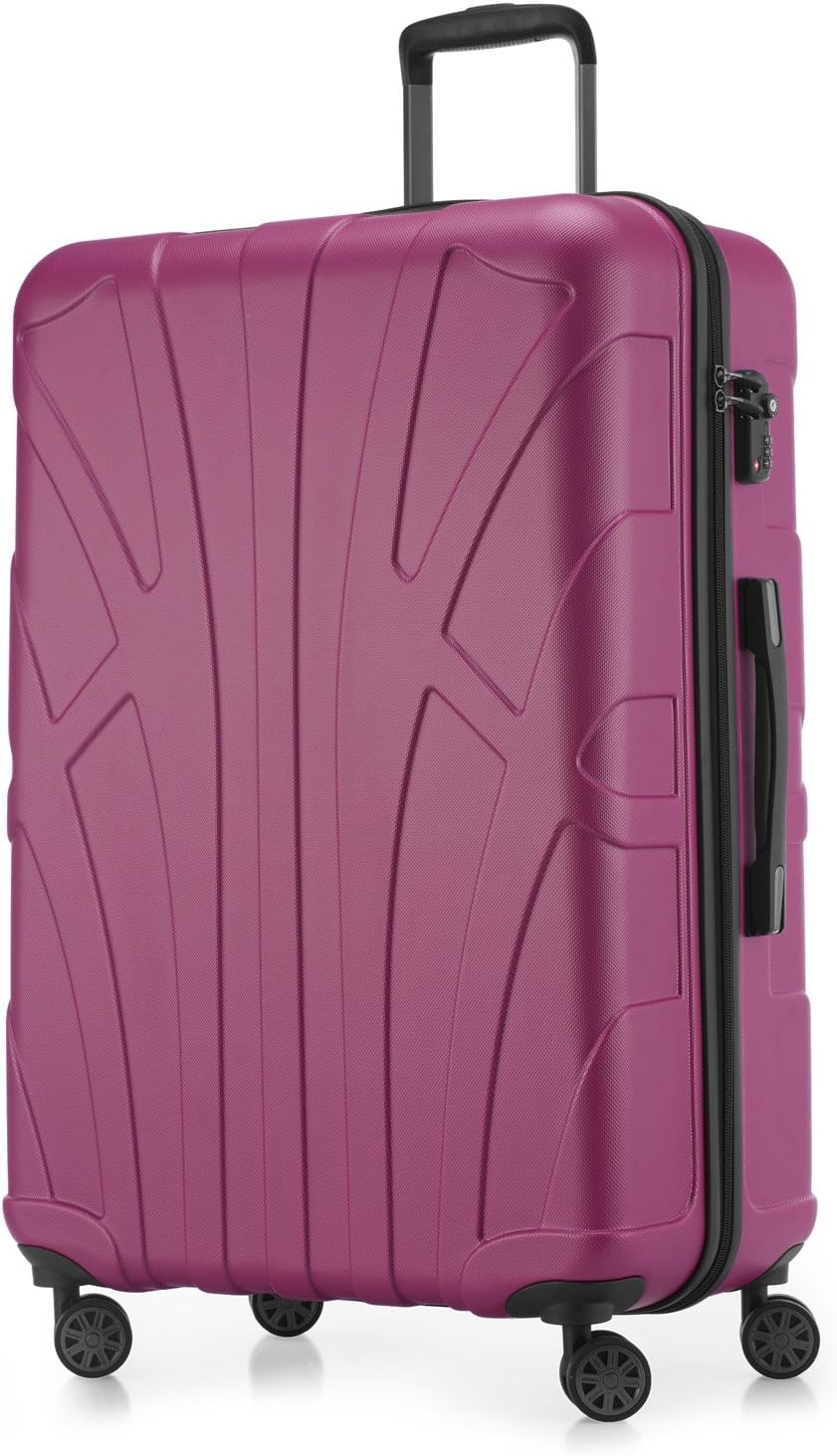 Suitline - Hardshell Suitcase, Travel Luggage, TSA, 76 cm, Approx. 96 liters, 100% ABS mat, Pink