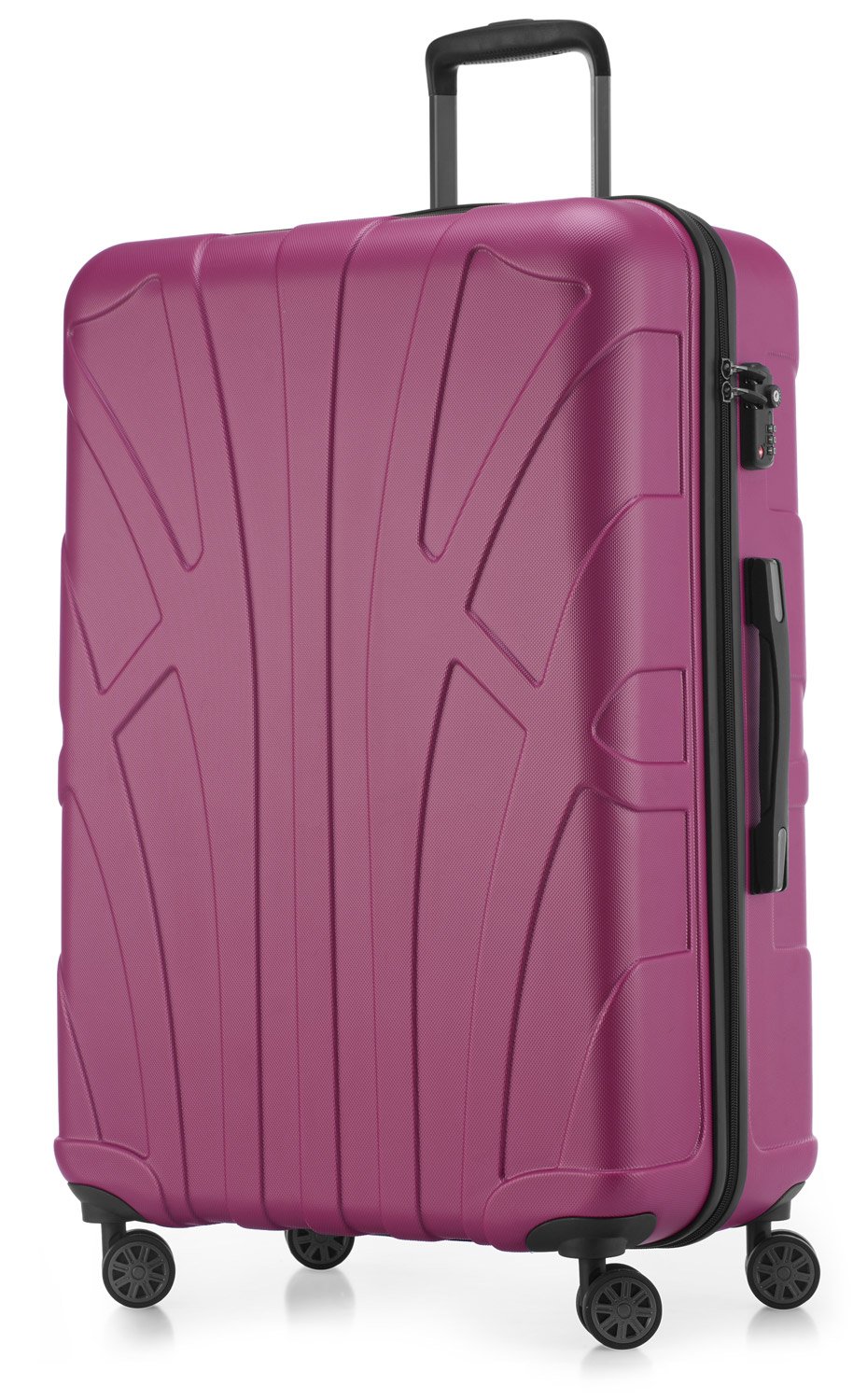 Suitline - Hardshell Suitcase, Travel Luggage, TSA, 76 cm, Approx. 96 liters, 100% ABS mat, Pink