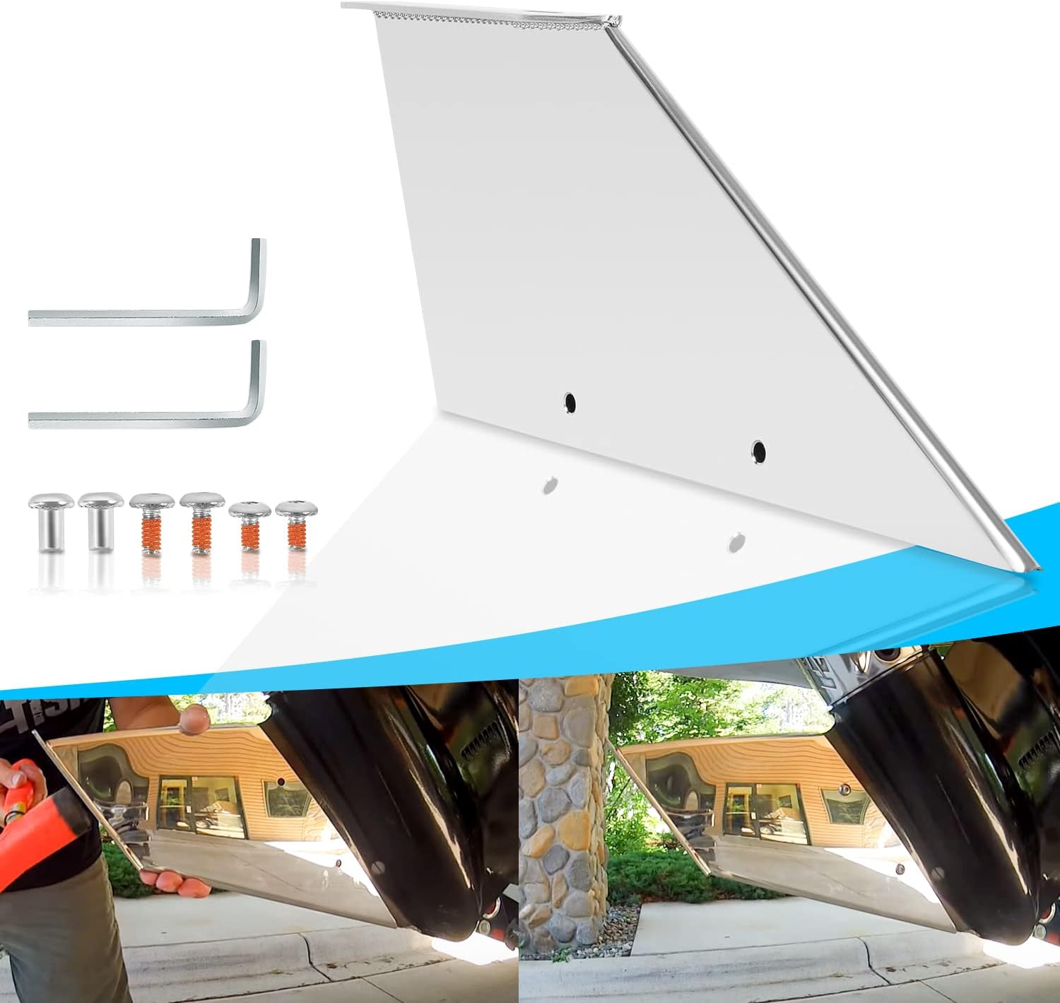 27151 Stainless Steel Skeg Guard Fix Damaged Skeg Fit for Yamaha 150-175HP 2/4 Stroke / 200HP 2 Stroke HPDI /200 VMAX / 200HP 4 Stroke 2.8L I-4 / 300HP 4 Stroke