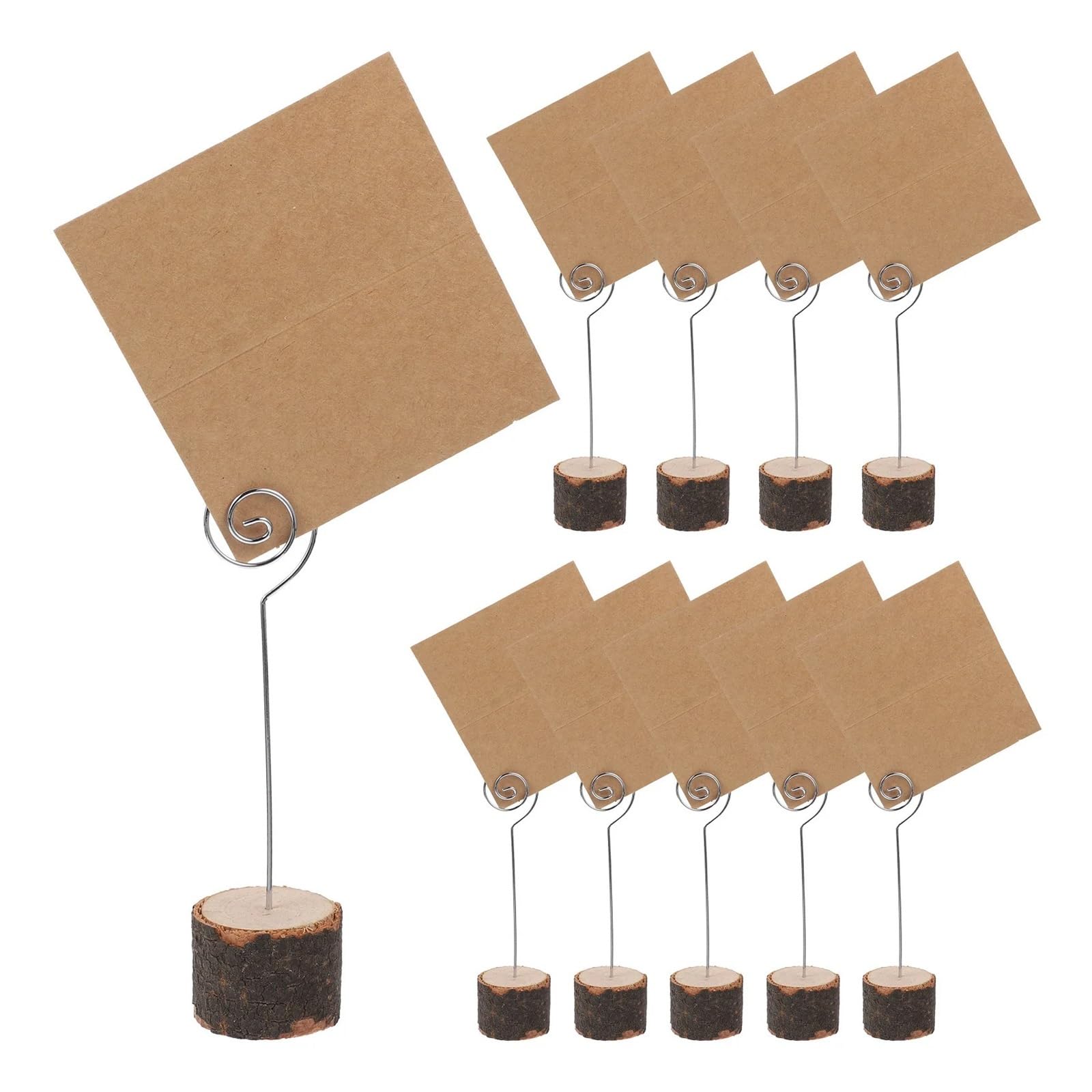 Kartenhalter aus Holz 10 Sets rustikaler Holz-Tischkartenhalter, Tischnummernständer for Hochzeit, Party, Abschlussball, Bankett, Foto, Memo, Essen, Schild, Dekoration