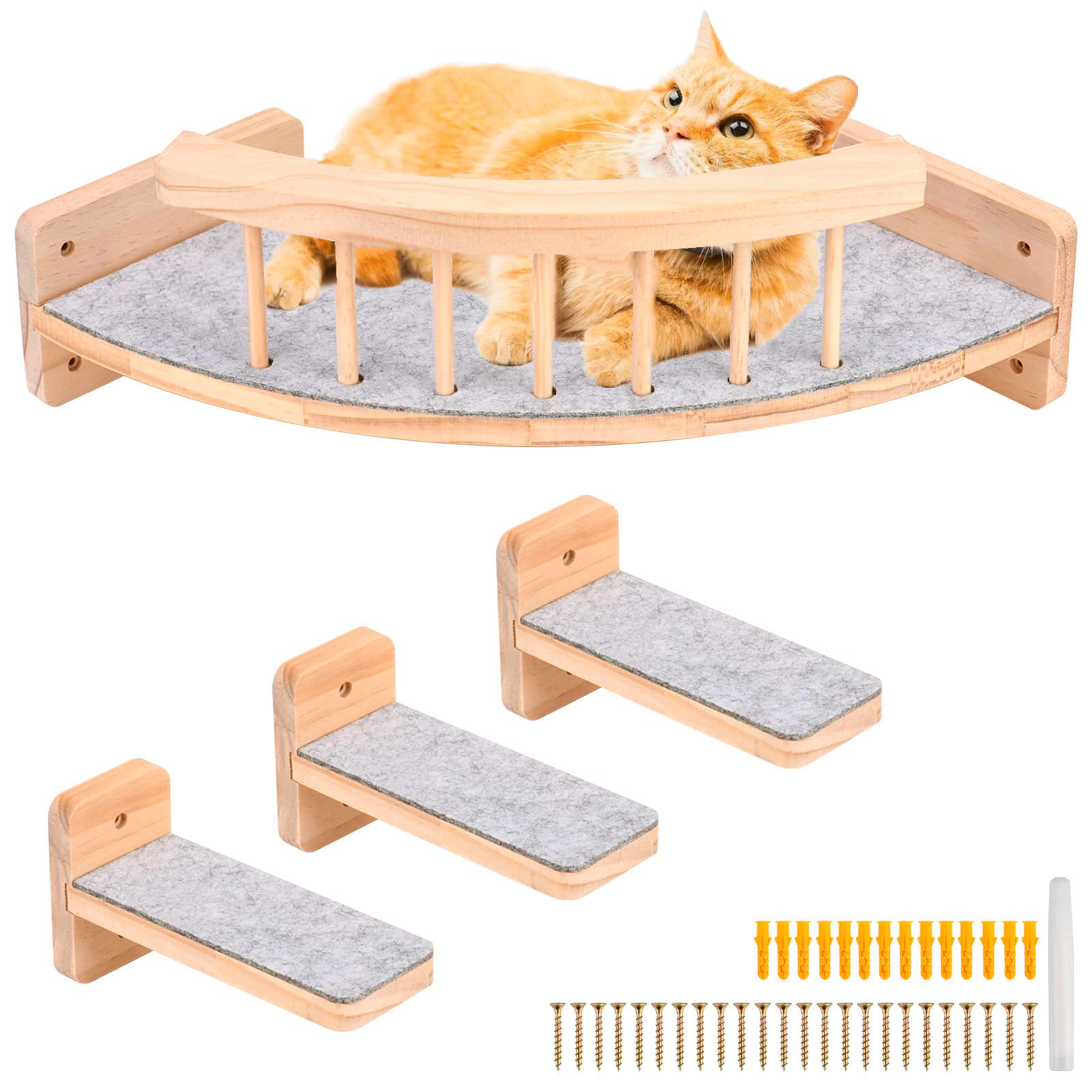 Krabpaal, kattenklimwand, houten kattenmeubels voor de muur