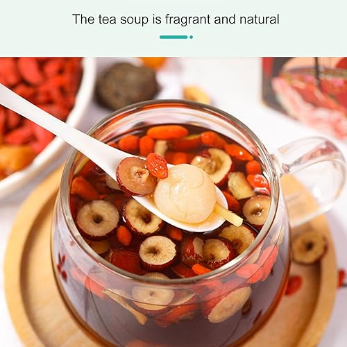 Miniatura 4 de Té de azufaifa de jengibre y azúcar moreno oscuro, 6.35oz, combinación de cubo de azúcar negro, dátiles rojos, jengibre triturado, Wolfberry,