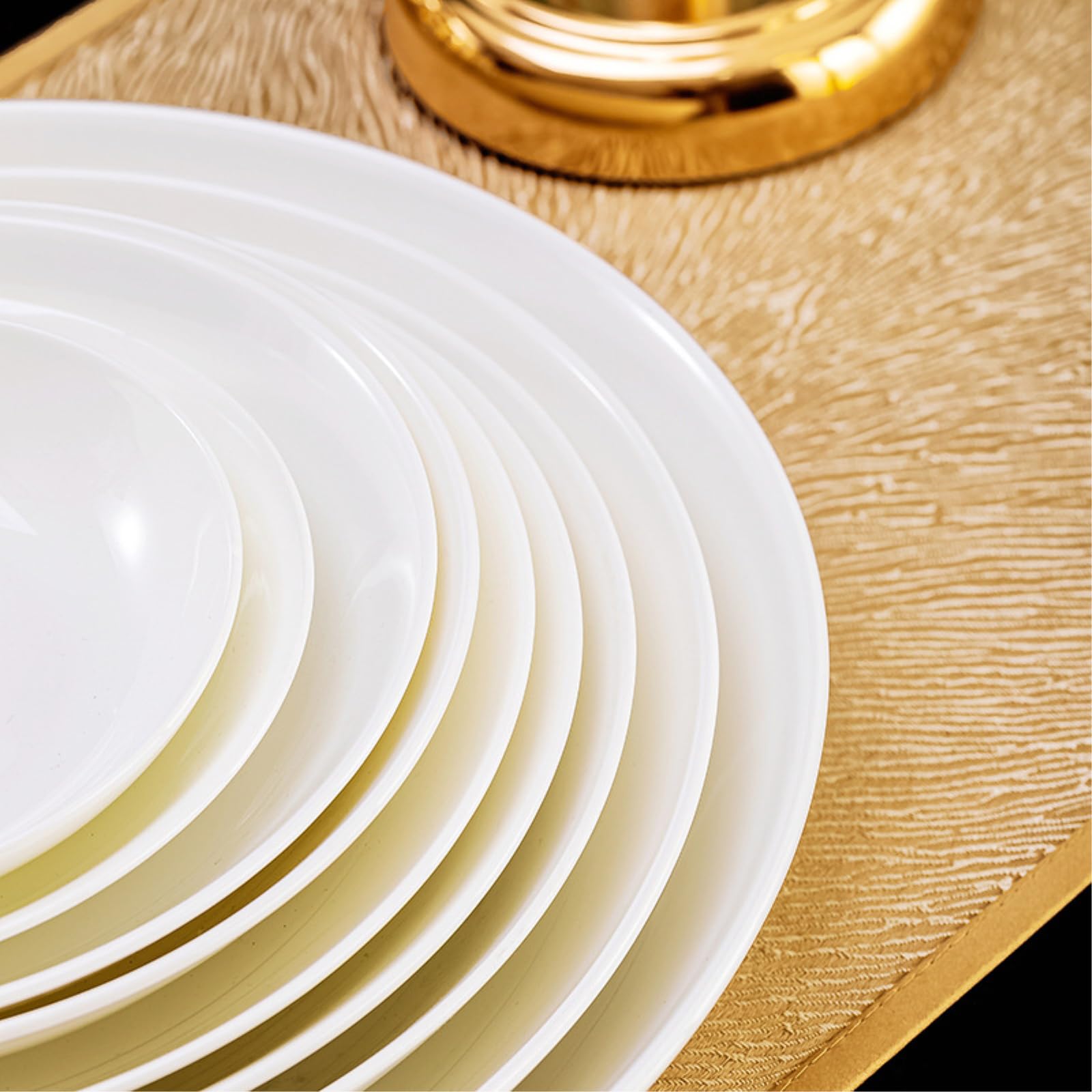 Assiettes de couleur en porcelaine sous glaçure pour la maison - Assiettes de riz personnalisées en porcelaine blanche de 19,1 cm (lot de 2)