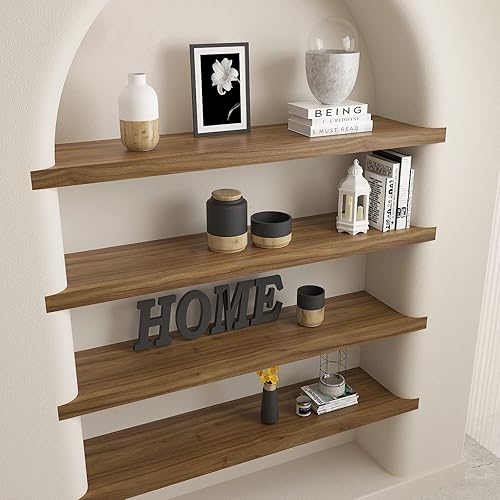 Miniatura 6 de CRE8TIVE Papel de contacto de madera marrón de tamaño grande de 24 x 354 pulgadas, papel tapiz de madera envejecida para encimera, papel de contacto