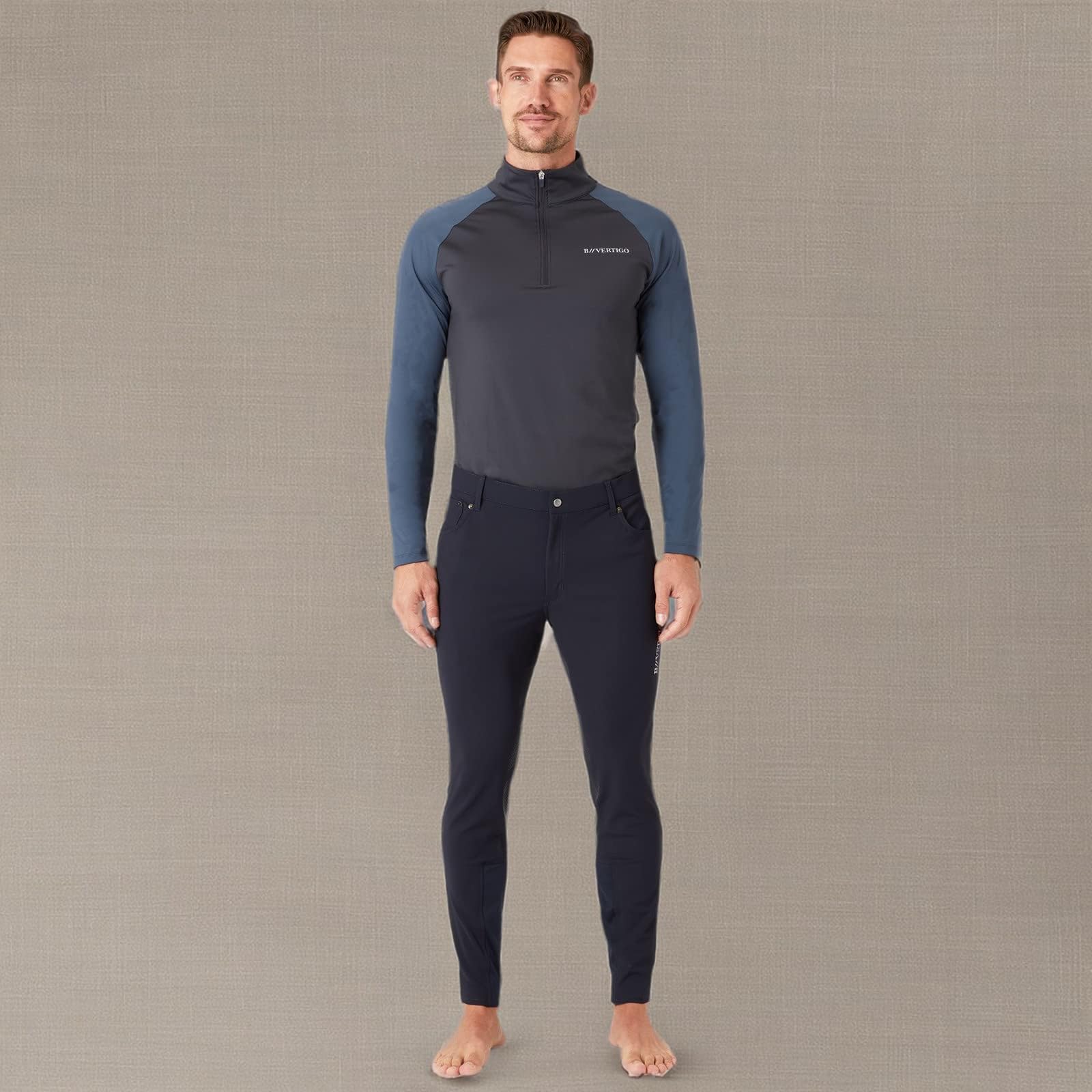 BVertigo Ethan Herren Funktionelle Reithose mit durchgehendem Boden