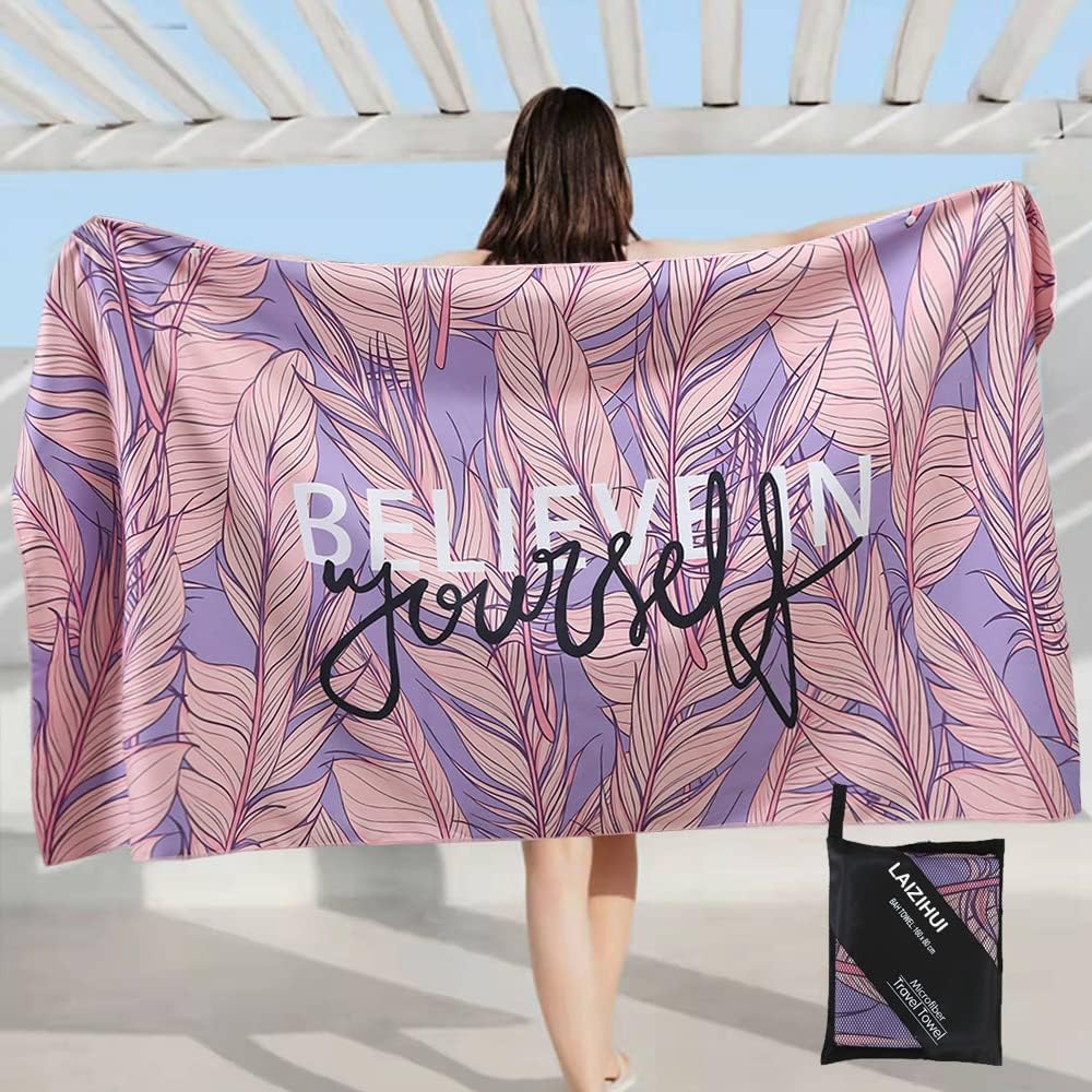 Générique Grande Serviette de Plage, Jolies Feuilles Tropicales, Serviette de Plage en Microfibre sans Sable, Serviette de Camping absorbante à séchage Rapide pour Piscine, Pique-Nique, Yoga, Salle d Générique Grande Serviette de Plage, Jolies Feuilles Tropicales, Serviette de Plage en Microfibre sans Sable, Serviette de Camping absorbante à séchage Rapide pour Piscine, Pique-Nique, Yoga, Salle d