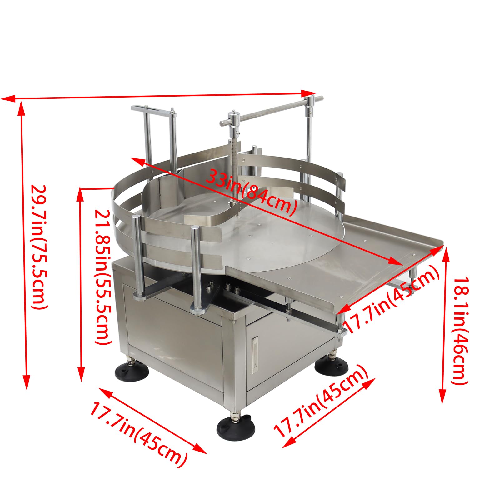 INTSUPERMAI Desktop Automatic Bottle Organizer Bottle Unscrambler Distributing Machine Transfer Conveyor Round Accumulation Table Bottle Turn Table Rotary 23.62inch 110V