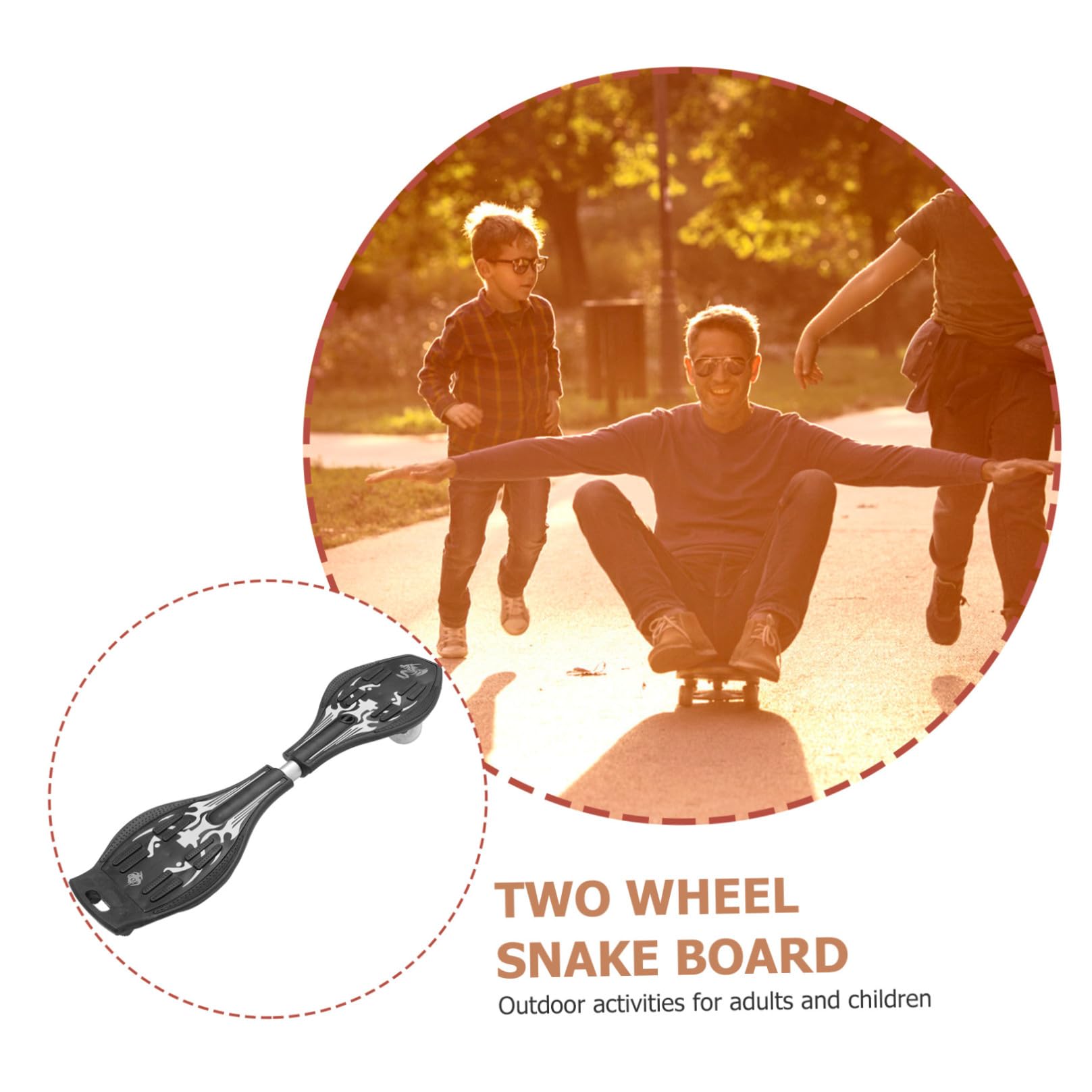 BESPORTBLE Patinetas para Niños Tablero De Serpientes Caster Board Glitter Wheel Skateboard for More Excitement Fun Visibility Twistboard for Kid Holiday New Year Juguetes Niño Patineta