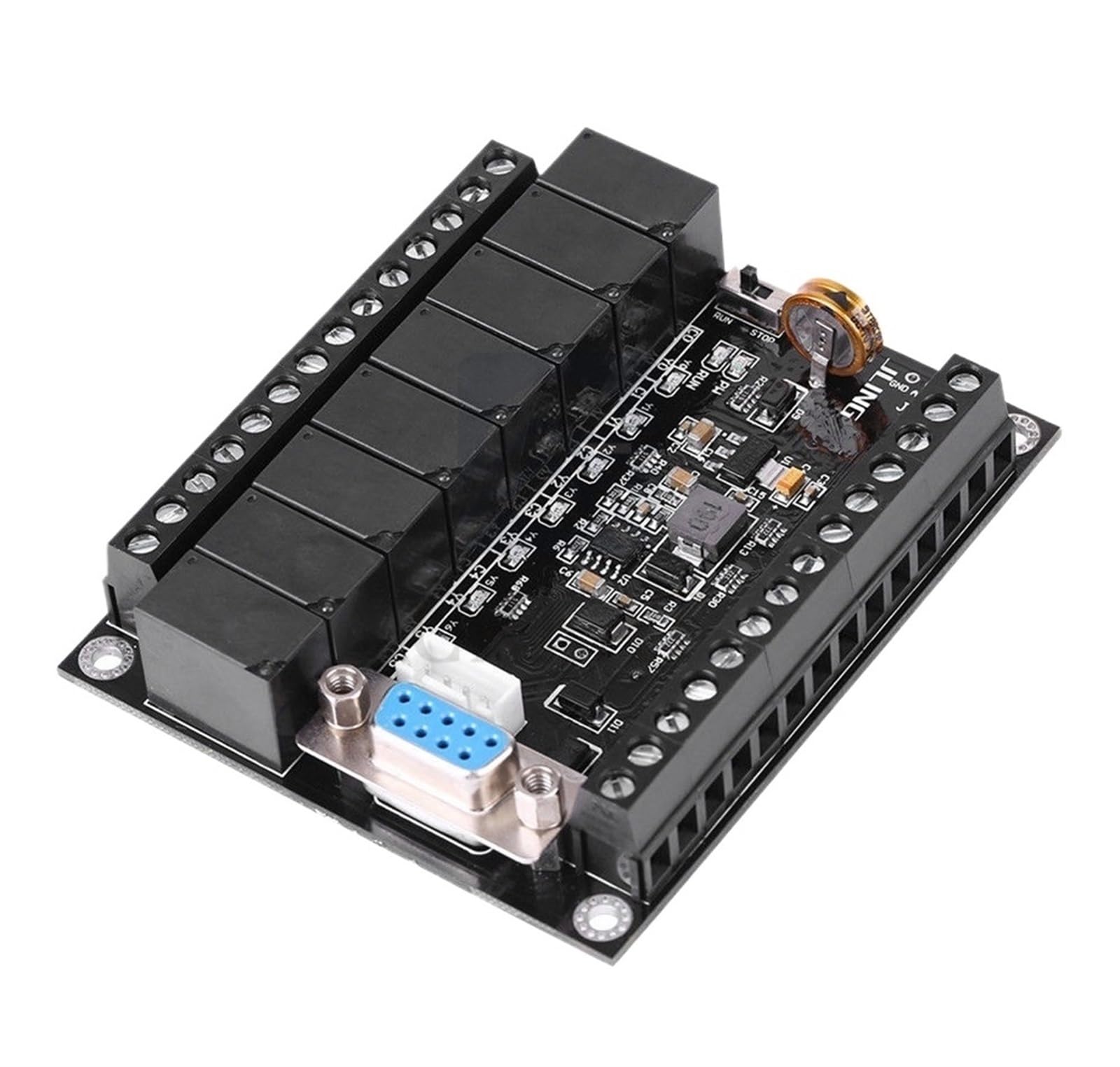 Contrôleur programmable FX1N-20MR DC24V avec sorties relais et conversion analogique 1AD 1DA