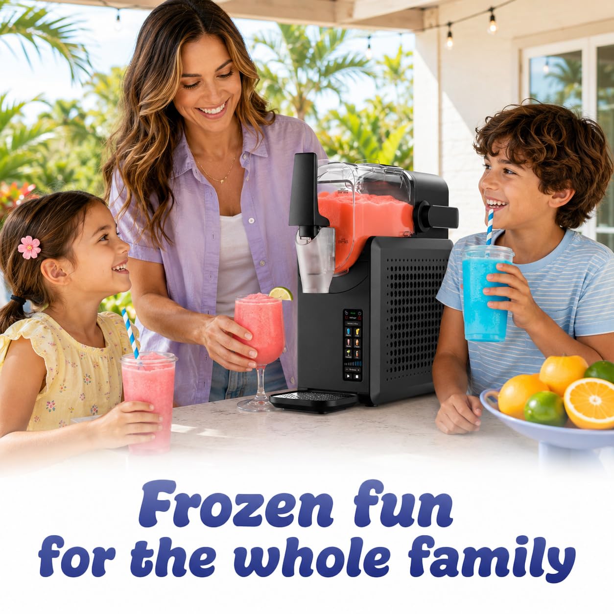 Iceman od Chefman Slush-Ease MAX Slushie Machine, ekspres do mrożonych napojów 2550 ml i maszyna do slushy z 5 ustawieniami i wyświetlaczem LED, nie wymaga lodu, idealny do mrożonych margarit, frappów