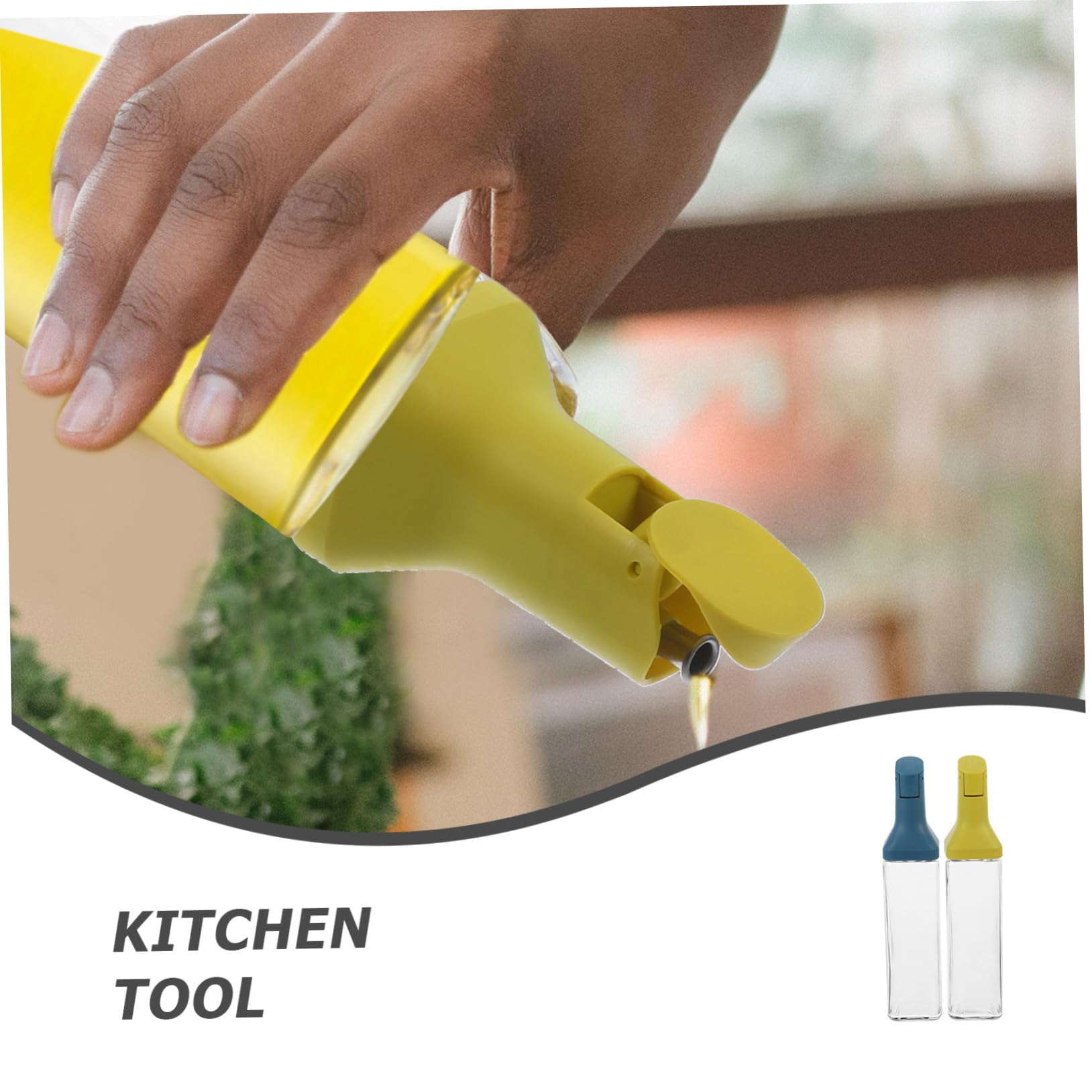 PRETYZOOM Dispenser Olio e Aceto in Vetro Trasparente Ugello in Silicone Antigoccia, Bottiglie da Cucina per Condimenti, Set da 2 Pezzi per Uso Domestico e Ristorazione