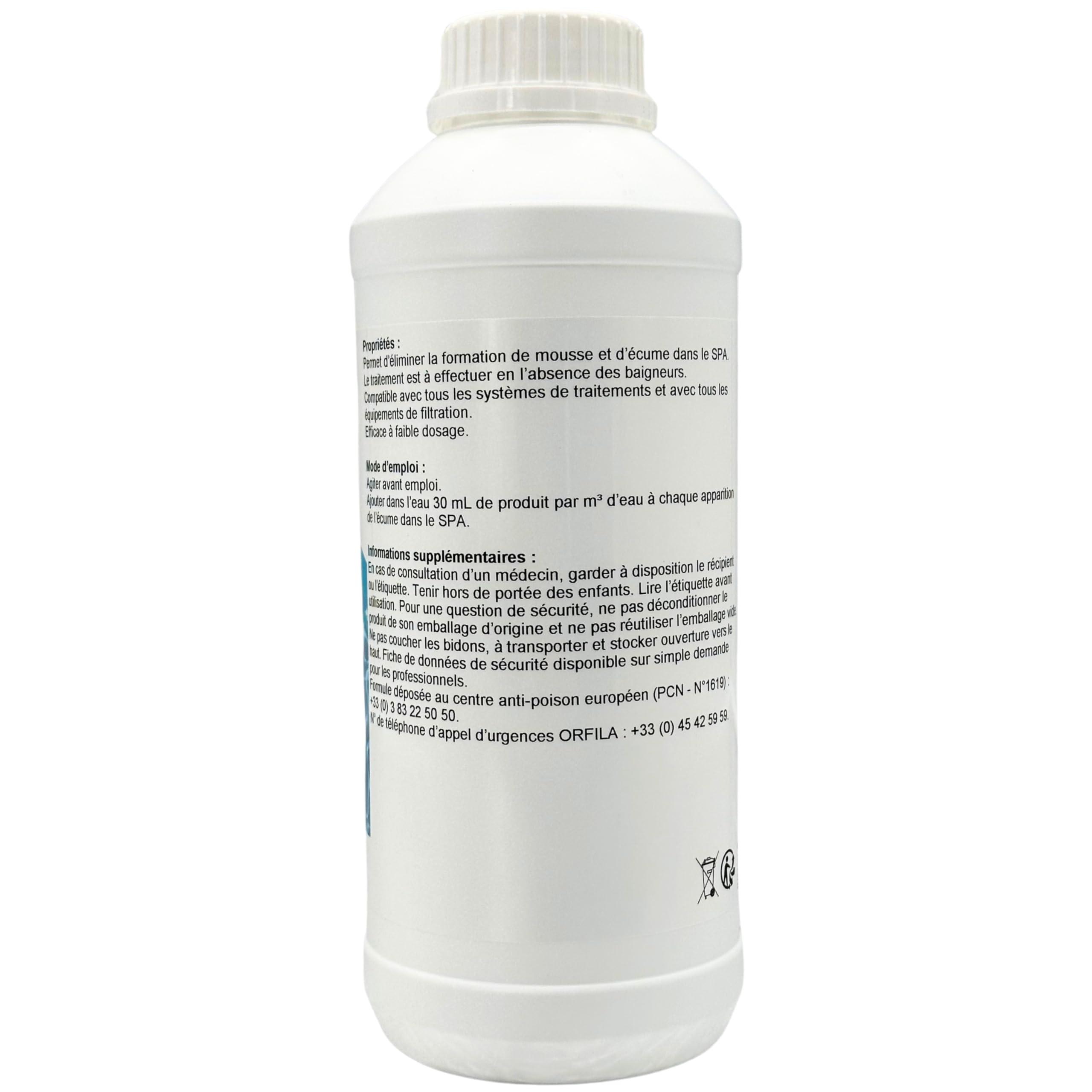 Bluvo Anti Mousse et Écume pour Spa – Élimination Rapide | Produit d’Entretien 1L | Fabriqué en France