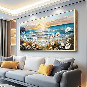 PHAOHUAXM Canvas Wall Art For Living Room Farmhouse Bedroom Wall Painting Marine Landscape Painting Office Photos Watercolor Wall Decor Flowers Nature Artwork For Walls Modern Home Decor 20x40 In