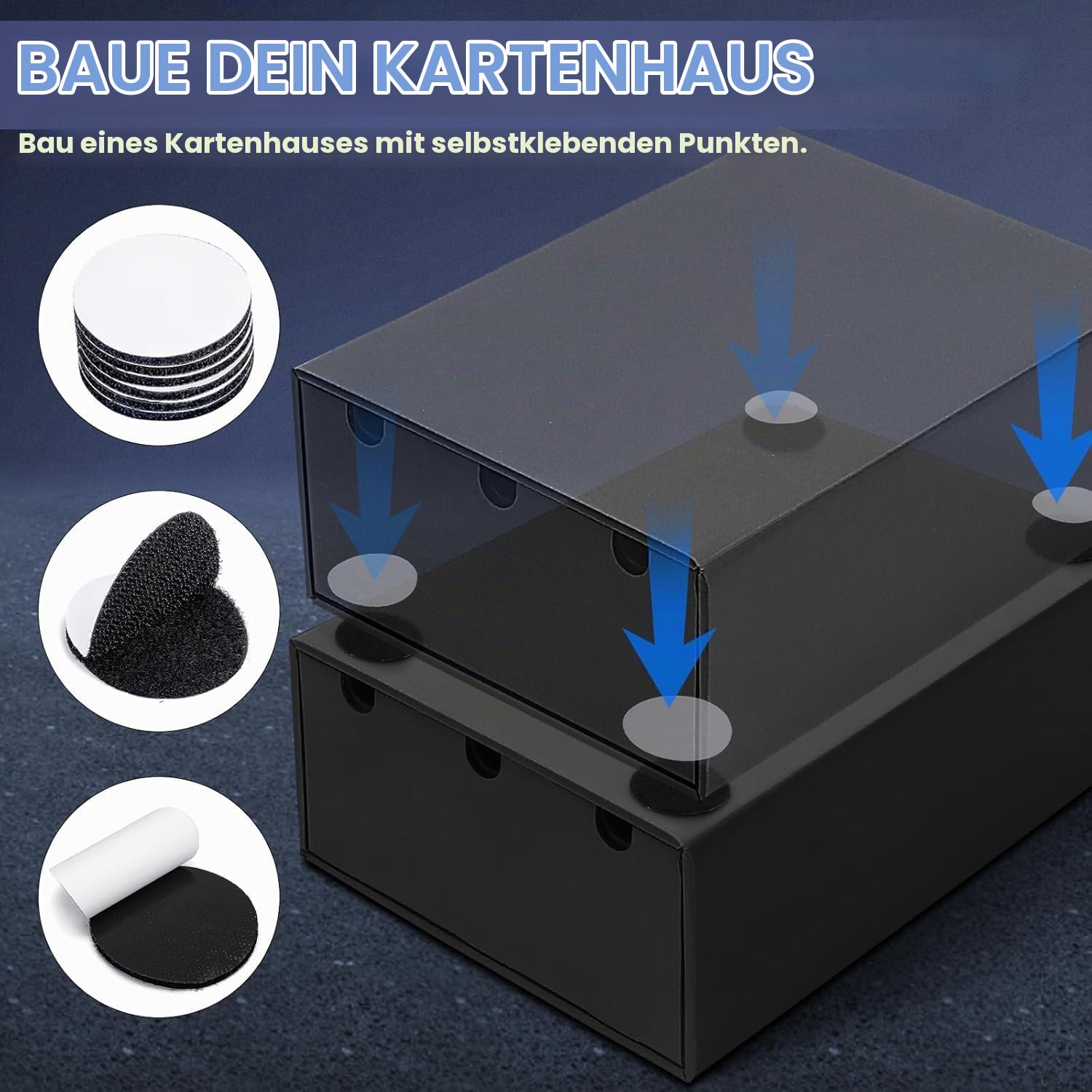 AOBOPLE Karten Box für 15000+ Trading Card,Sammelkarten-Aufbewahrungsbox mit 48 Kartenteiler,Etiketten Klebeband und Schubladen,Sammelkarten Box Trading Card Box für TCG,MTG,PTCG,Sports Karten
