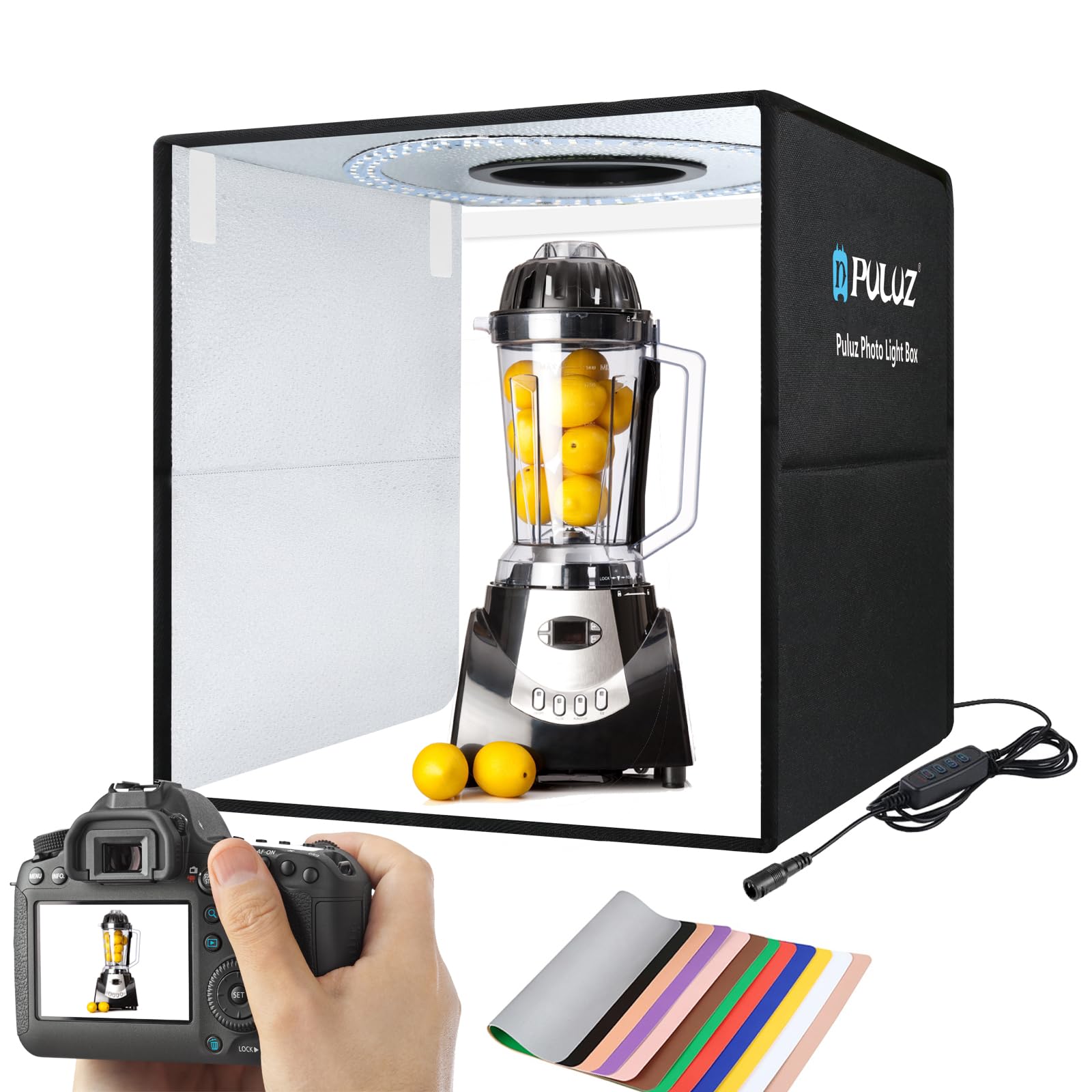 PULUZ 50cm撮影ボックス、ポータブル簡易スタジ商品撮影用 10段階の明る Amazon | PULUZ 50cm撮影ボックス、ポータブル簡易スタジオ商品撮影用