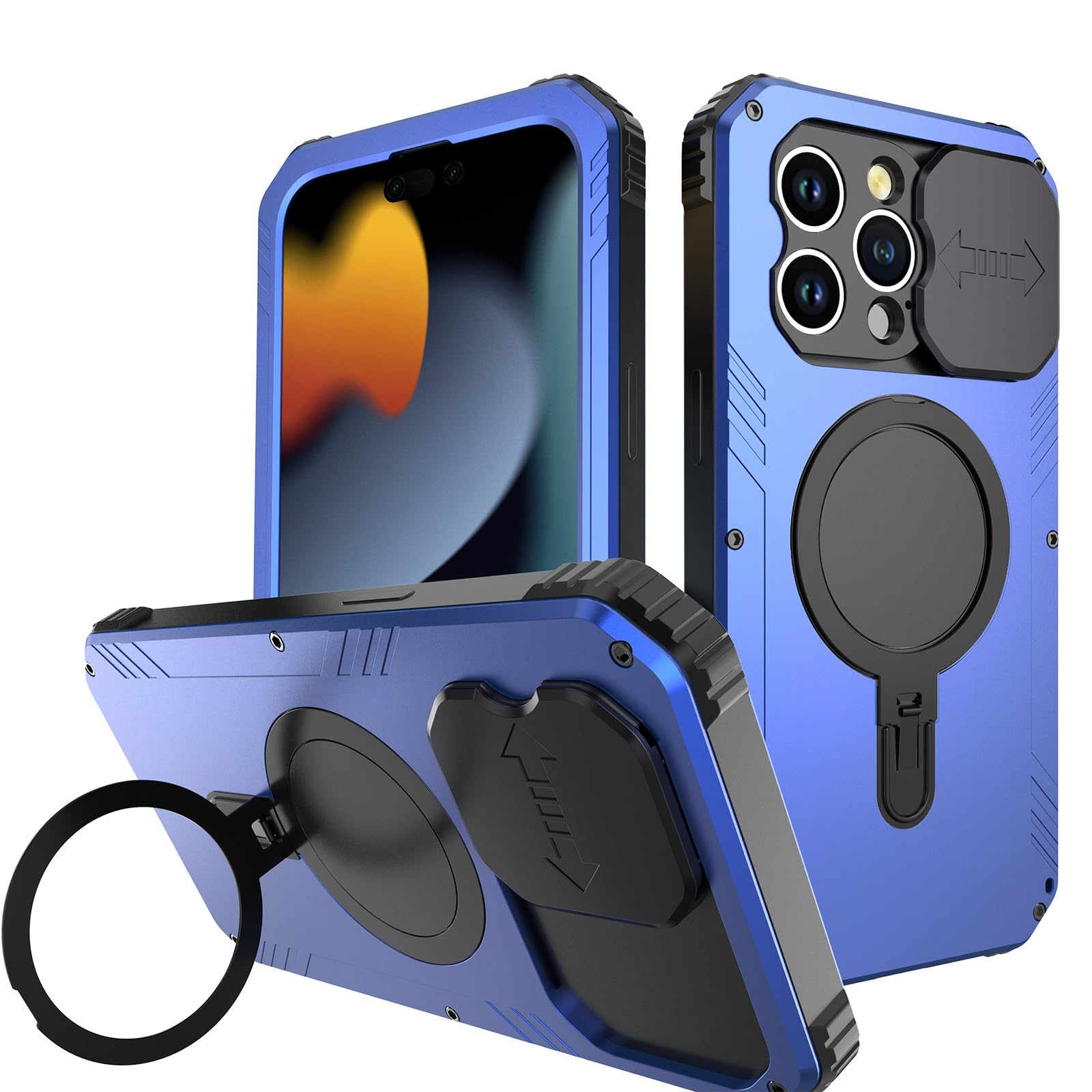 Bleu# Coque iPhone 15 nomal MagSafe/Magnétique/Support Caméra Bleu# Coque iPhone 15 nomal MagSafe/Magnétique/Support Caméra