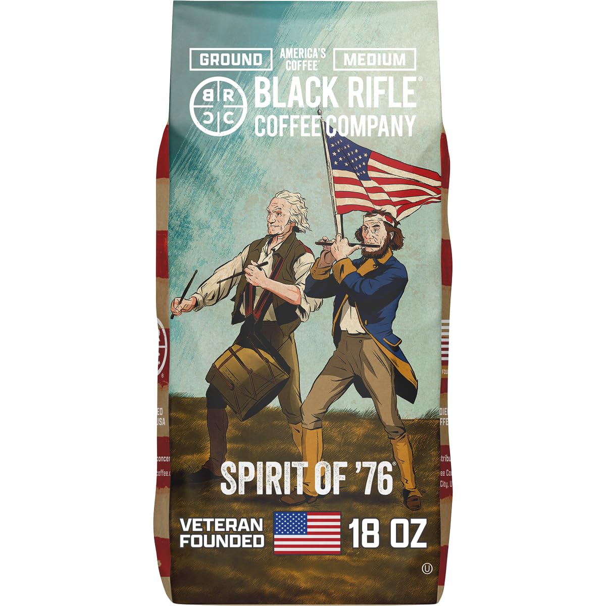 Black Rifle Coffee Medium Roast Ground Coffee Spirit of 76 18 oz
