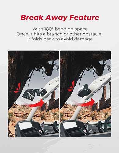 Miniatura 3 de KEMIMOTO Espejos laterales X3 con indicador de señal de giro, luces intermitentes, espejos retrovisores compatibles con Can-Am Maverick X3 y Max XRS