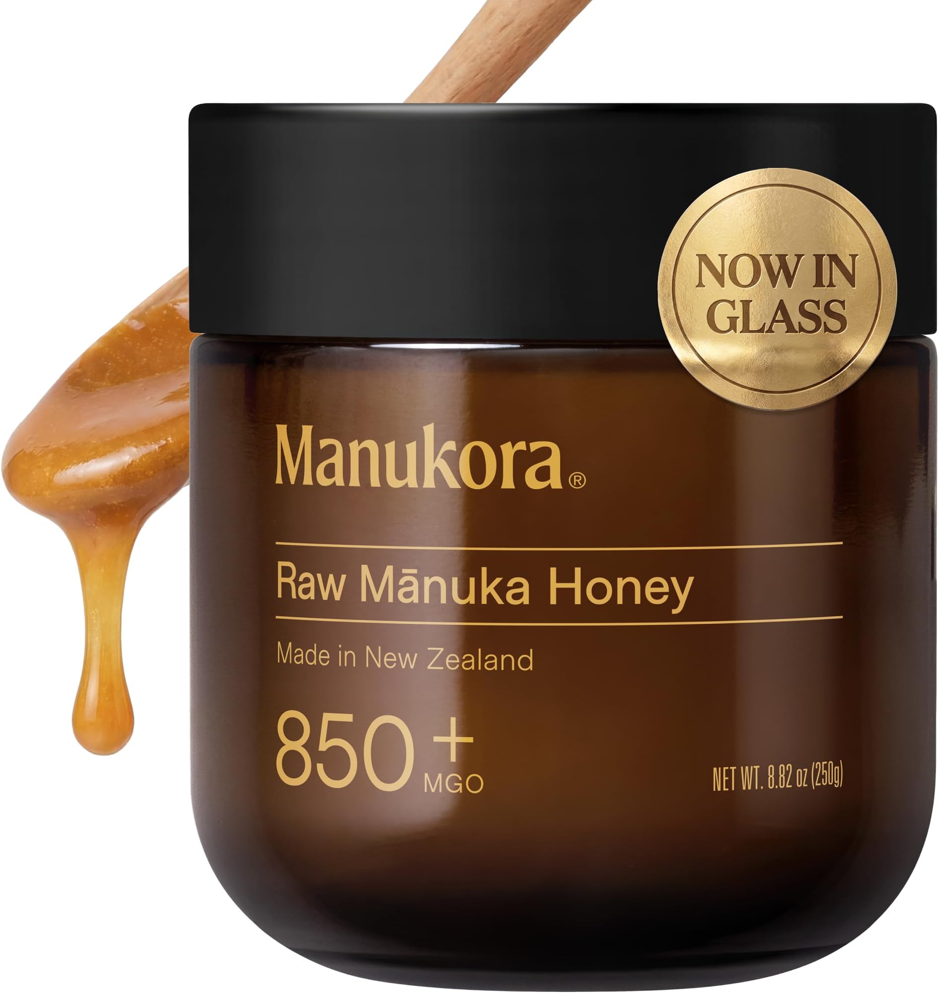 UMF 20+/MGO 850+ Raw Mānuka Honey (250g/8.8oz) Authentic Non-GMO New Zealand Honey, UMF & MGO Certified, Traceable from Hive to Hand