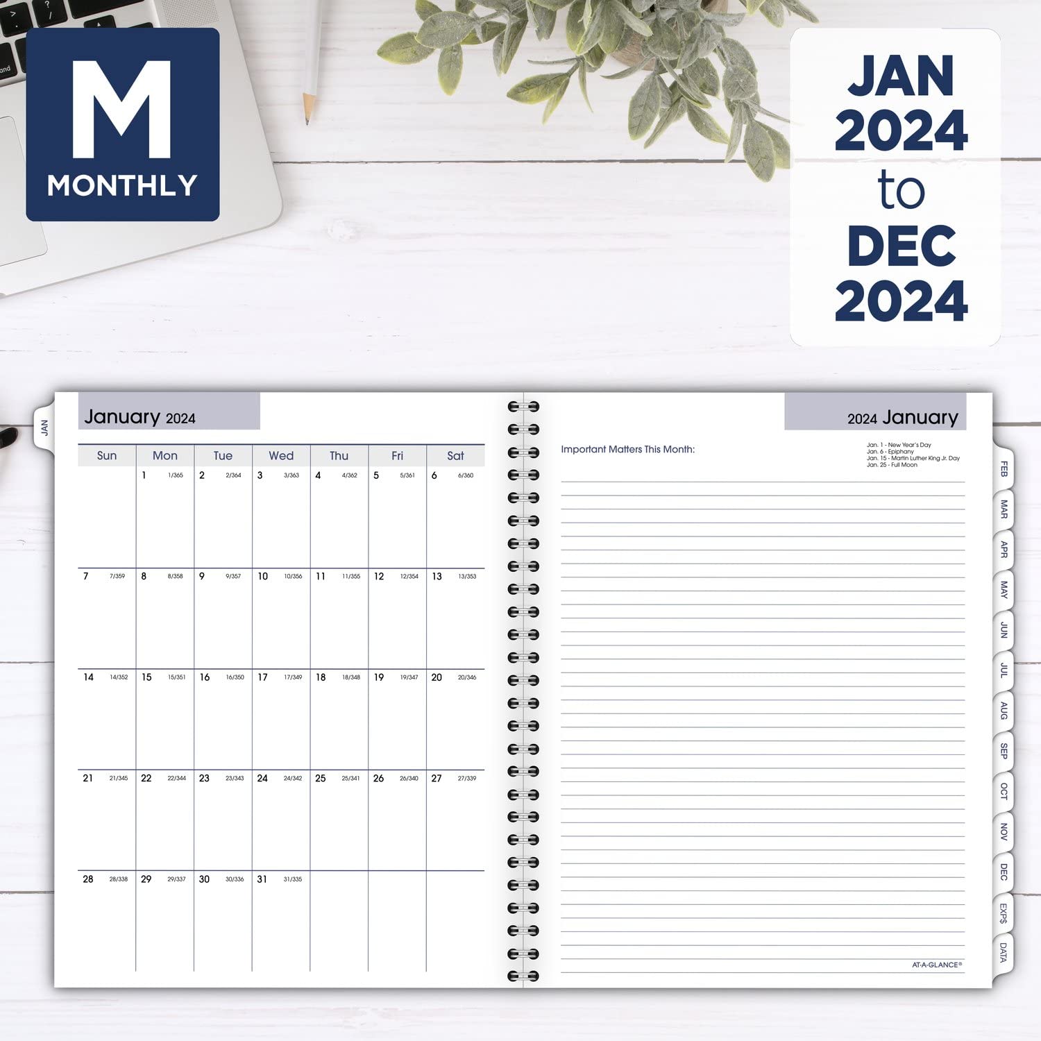 AT-A-GLANCE 2024 Weekly & Monthly Planner Refill for G545 Line Planners by AT-A-GLANCE, 7" x 8-3/4", Medium, Executive - Image 3