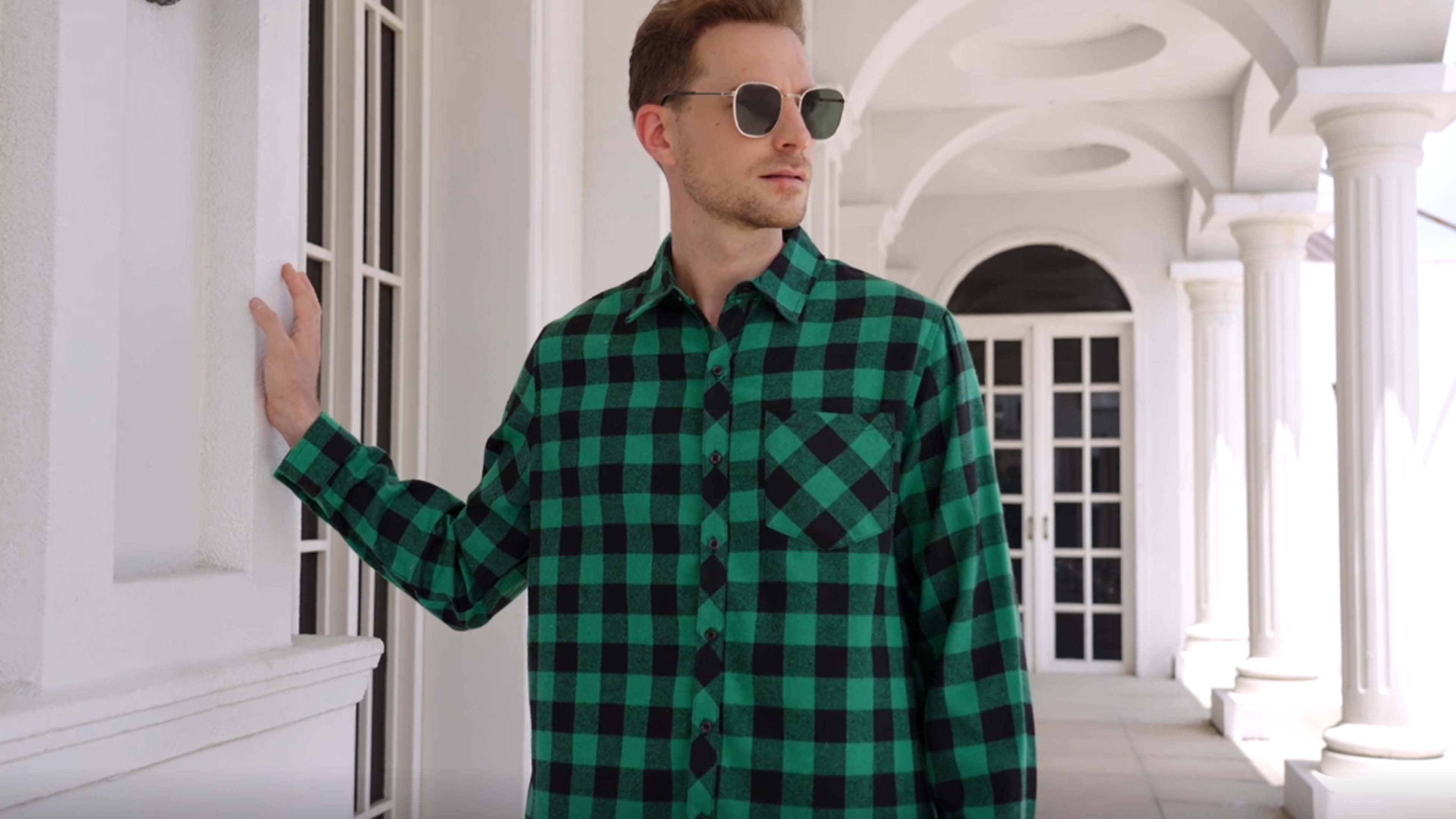 Chemise Homme À Carreaux Manches Longues