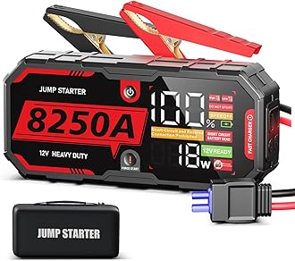 8250A Jump Starter Heavy Duty Jumper Starter Portable Battery Pack (Up to 10L Gas / 6.5L Diesel), 24000mAh Power Bank, 12V Auto Car Truck Battery Booster Jump Box, 48-Months Stand-by Time