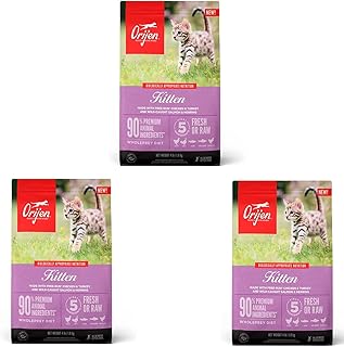 Orijen Kitten | 3er Pack | 3 x 340 g | Alleintrockenfutter für Katzen | Kann dabei helfen Kitten optimal zu versorgen | Enthält 15 frische oder Rohe Zutaten | Mit Geflügel product image