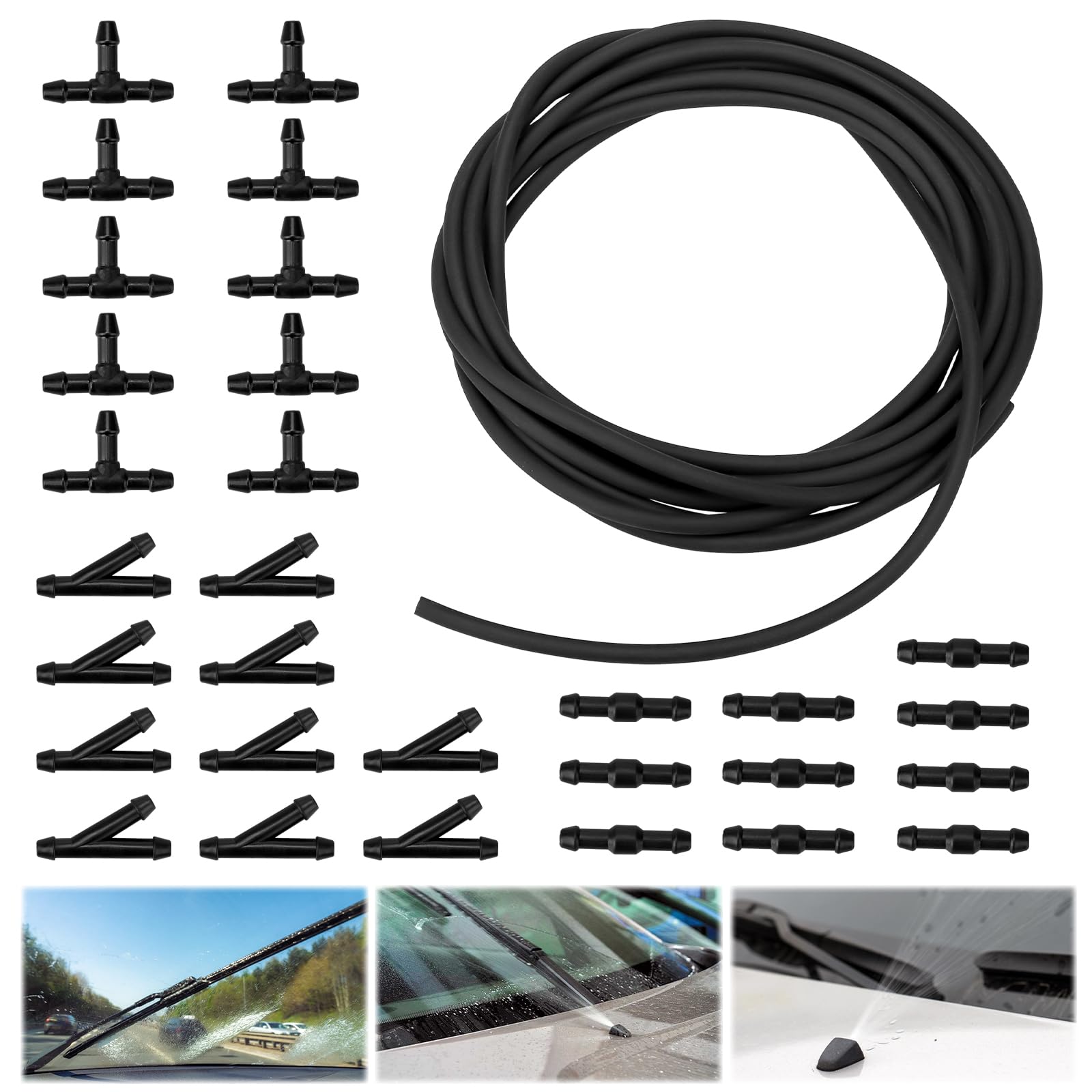X AUTOHAUX Scheibenwaschdüsen Kit - 2M Schlauch Mit Verbindern 76810-SWA-E01