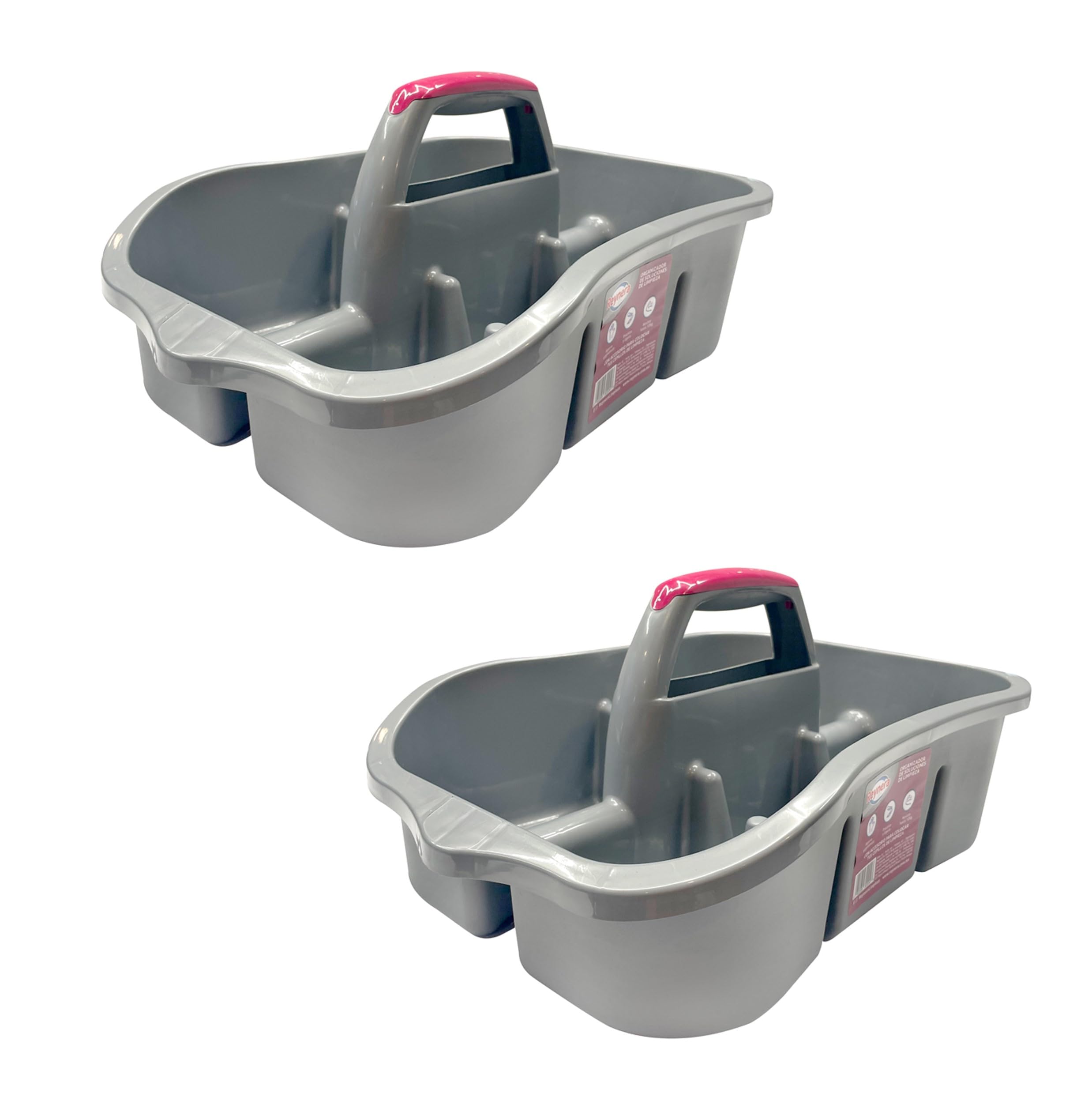 Juego de 2 organizadores de limpieza. Organizador de articulos de limpieza. Práctico, ligero y útil, para organizar y transportar