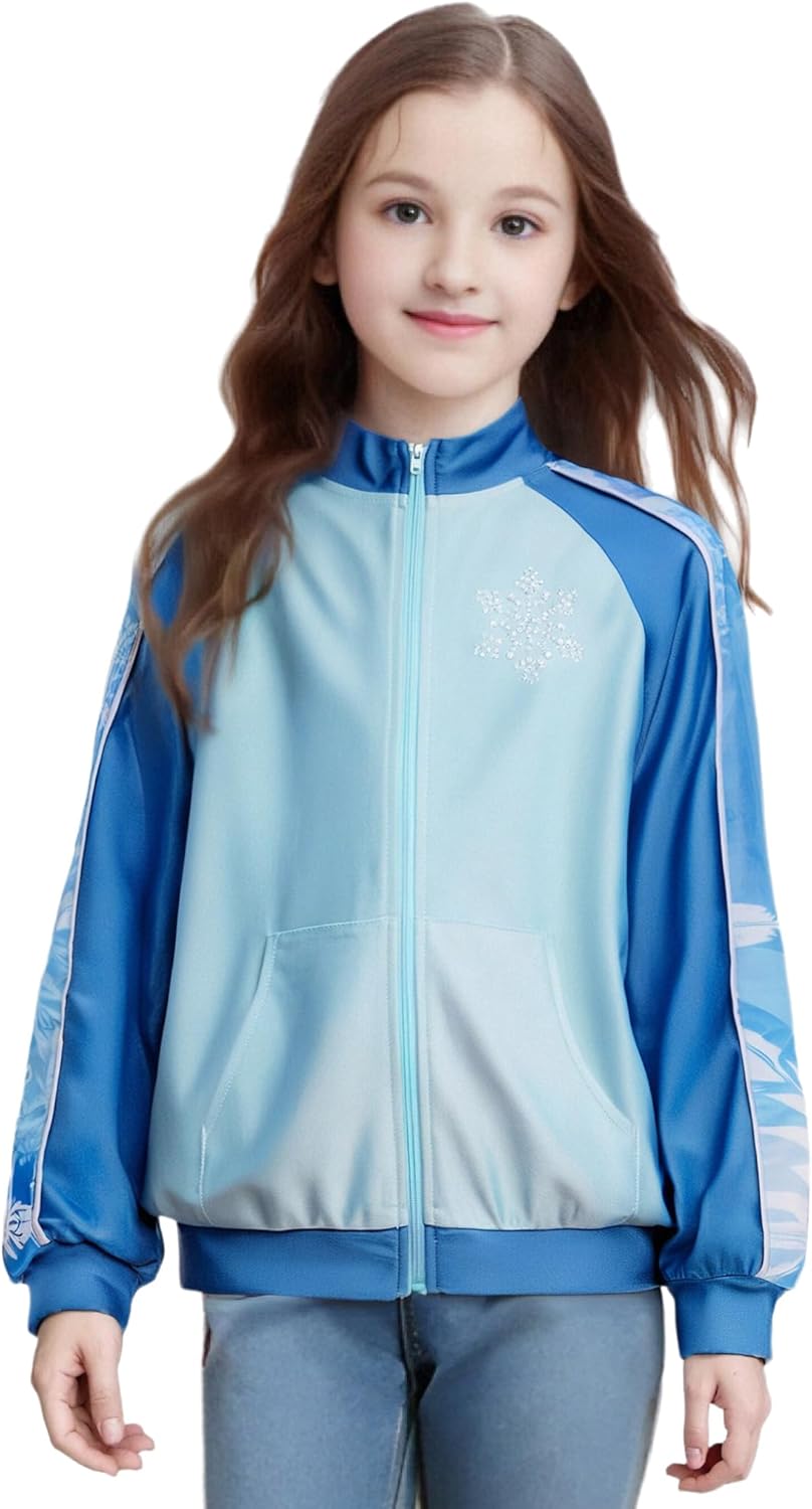 Hansber Kids Girls Printed Sports Top Hip Hop Street Dance Activewear Fall Winter Sportswear