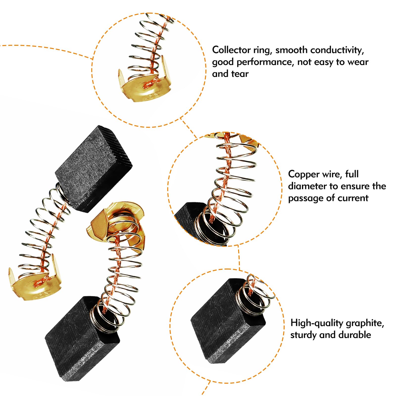 40 PCS Electric Motor Carbon Brushes,10 Sizes Replacement Carbon Motor Brushes Mixed Pack with Storage Box - Image 3