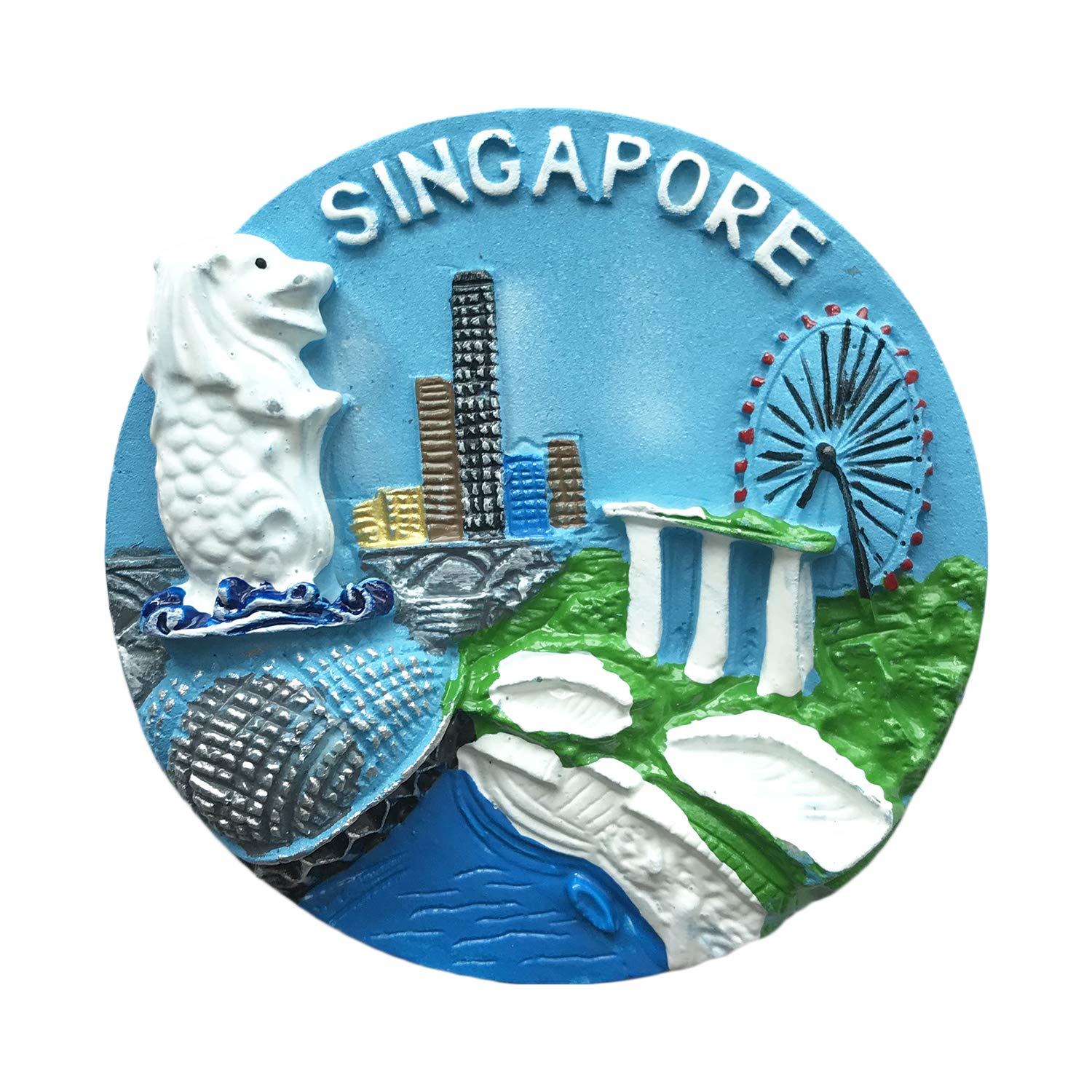 Wedarego Blue 3D Fridge Magnet,Singapore Tourist Souvenirs,Refrigerator Magnet,Home And Kitchen Decoration