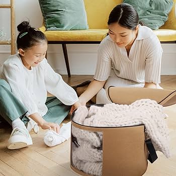 LITLANDSTAR Large Hat Boxes With Lids, Large Travel Box With Handles