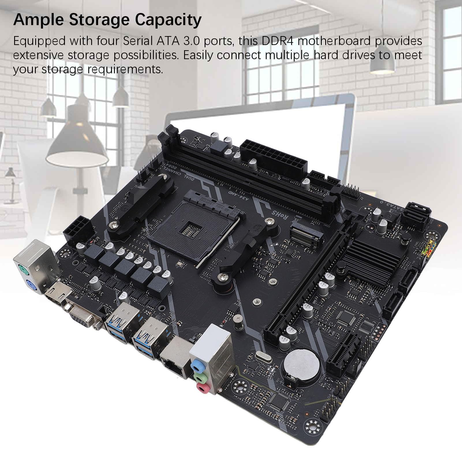 Placa Base B450, Memoria DDR4 de 2 Canales, PCIe Gen X16, Serial ATA 3.0, NGFF/NVME M.2, HDMI, VGA Interface Computer Footboard