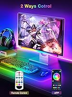 Vista 5 de Under Monitor Light Bar, App and Remote Control Gaming Ambient Lights,Music Sync Color Changing, 16 Million Colors, Timing, USB Powered RGB Light