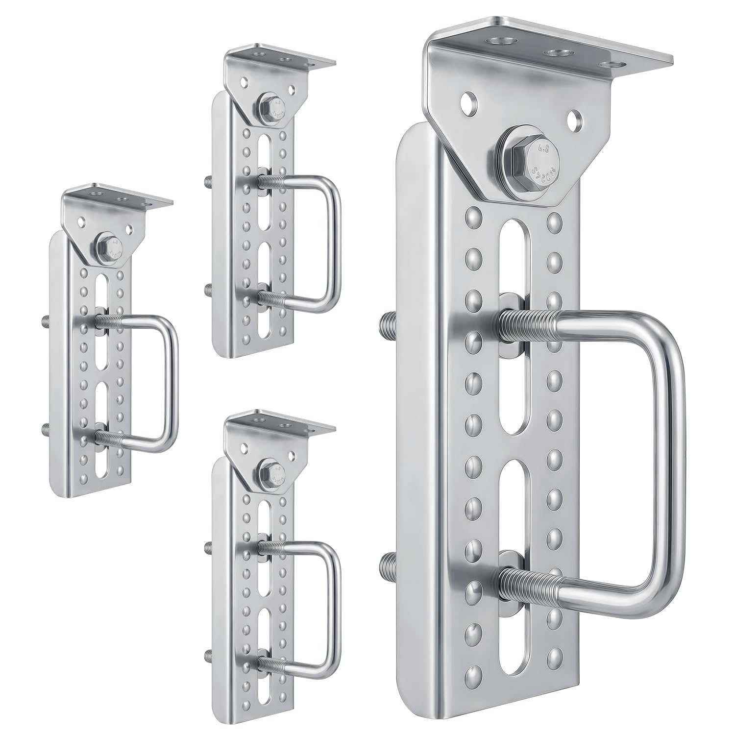 gemigard 4PCS 8" Boat Trailer Bunk Brackets, Swivel Top Galvanized Bunk Mounting Bracket Kit Fit for 1.5" x 3", 2" x 3" & 3" x 3" Trailer Frames