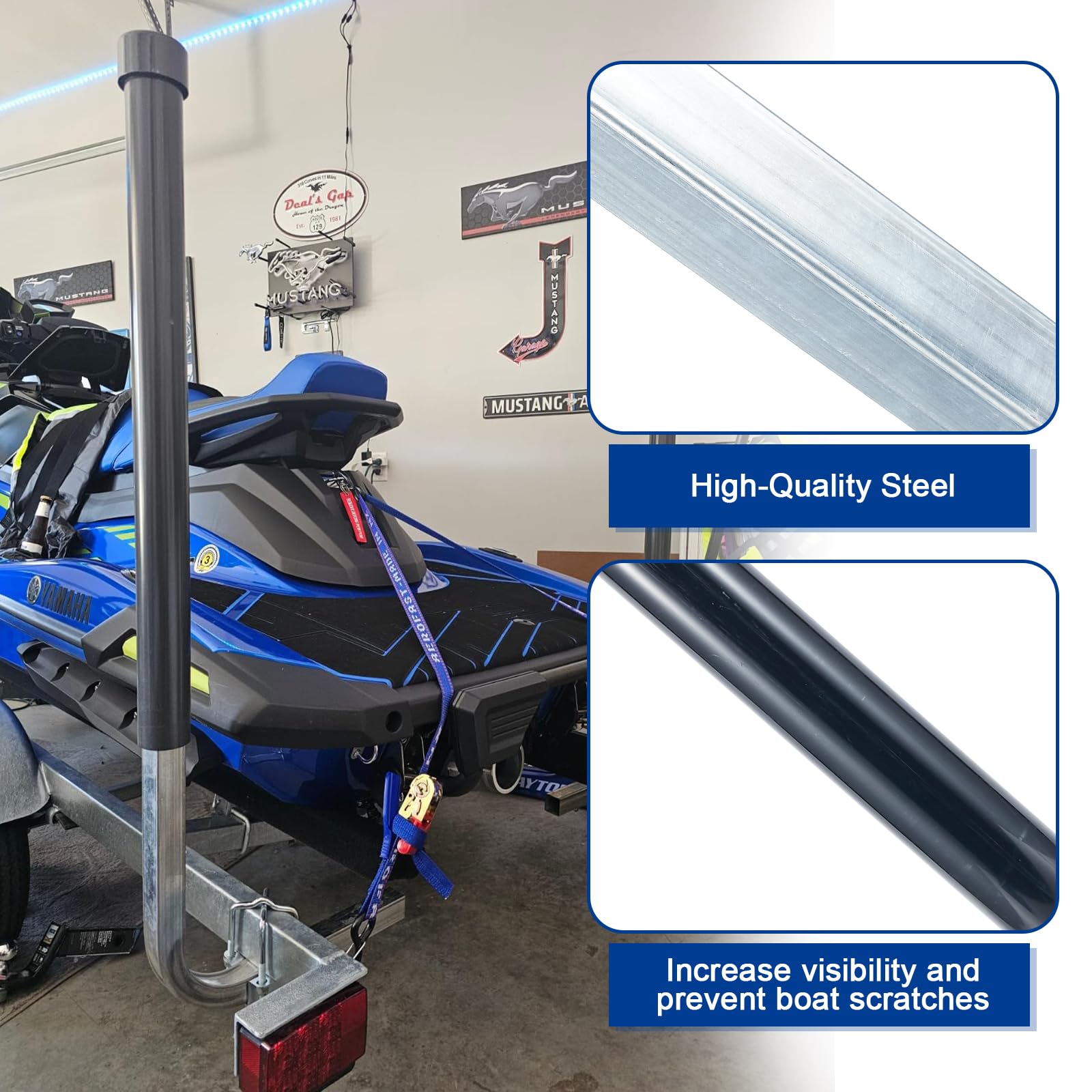 1 Pair of Boat Trailer Guide, Trailer Guide Ons Galvanized Steel for Boat, Fishing Boat, Sailboat Trailer, Silver and Black, L Shaped/T Shaped — Amazon image 5
